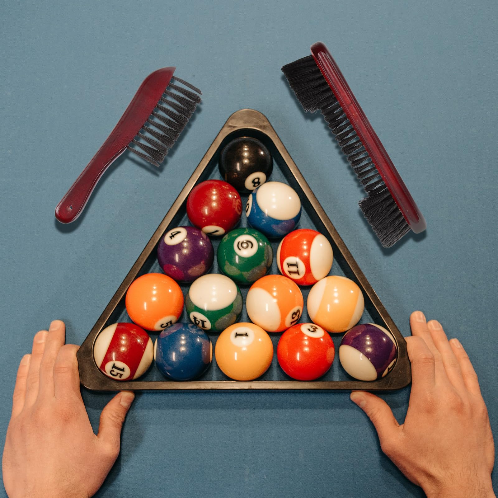 Juego de Limpieza para Mesa de Billar 9 Pulgadas Cepillo de Crin de Caballo y Barredor de Madera Kit de Accesorios para Mesas de Billar Inglesas y Americanas Herramienta — view 6
