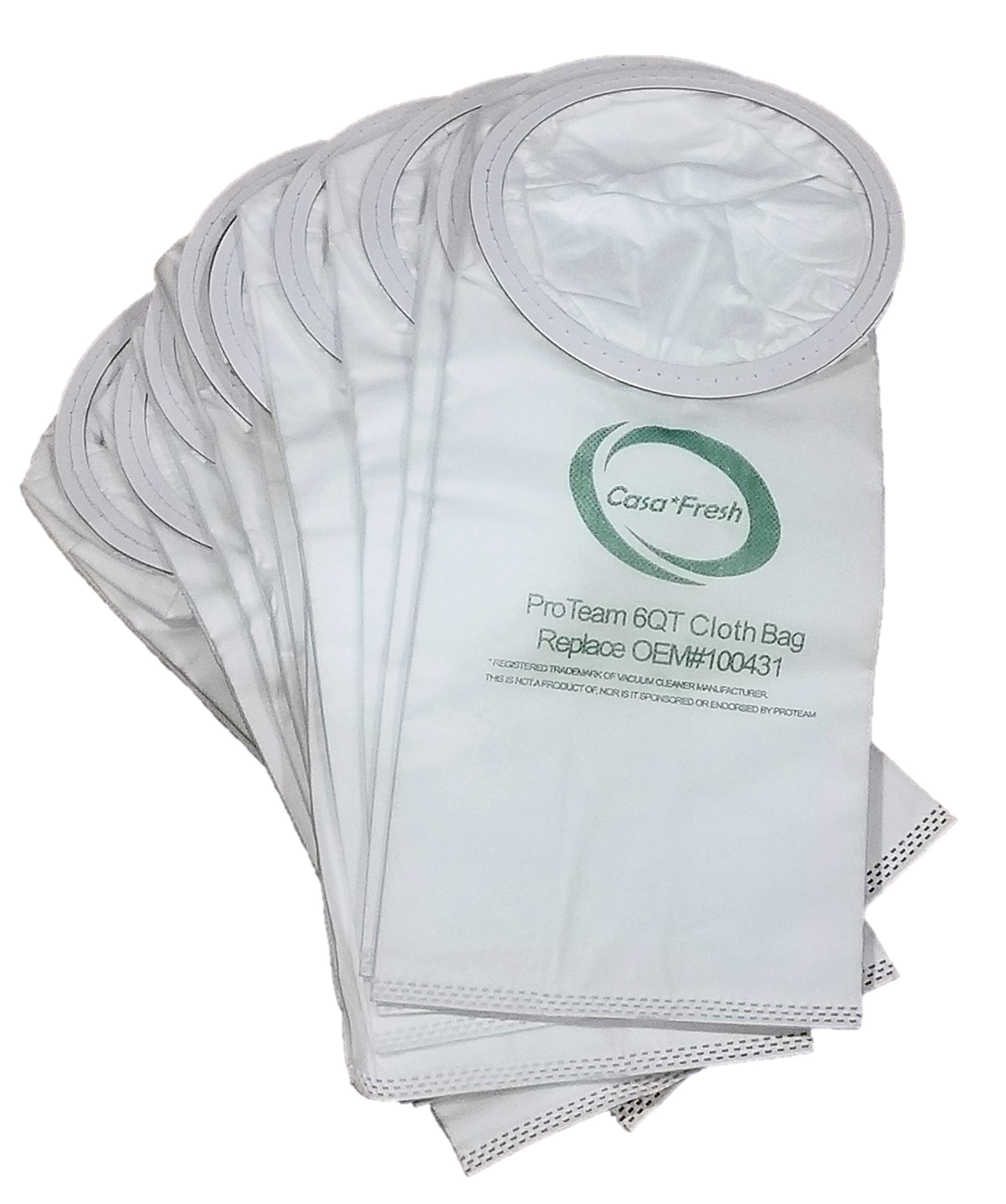 10 Replacement HEPA Bags for ProTeam QuarterVac HEPA - QuarterVac - TailVac - ProVac - QuietPro BP - GoCartVac - AviationVac (6 QT Round) Backpack Vacuum Cleaner. Part # 100431