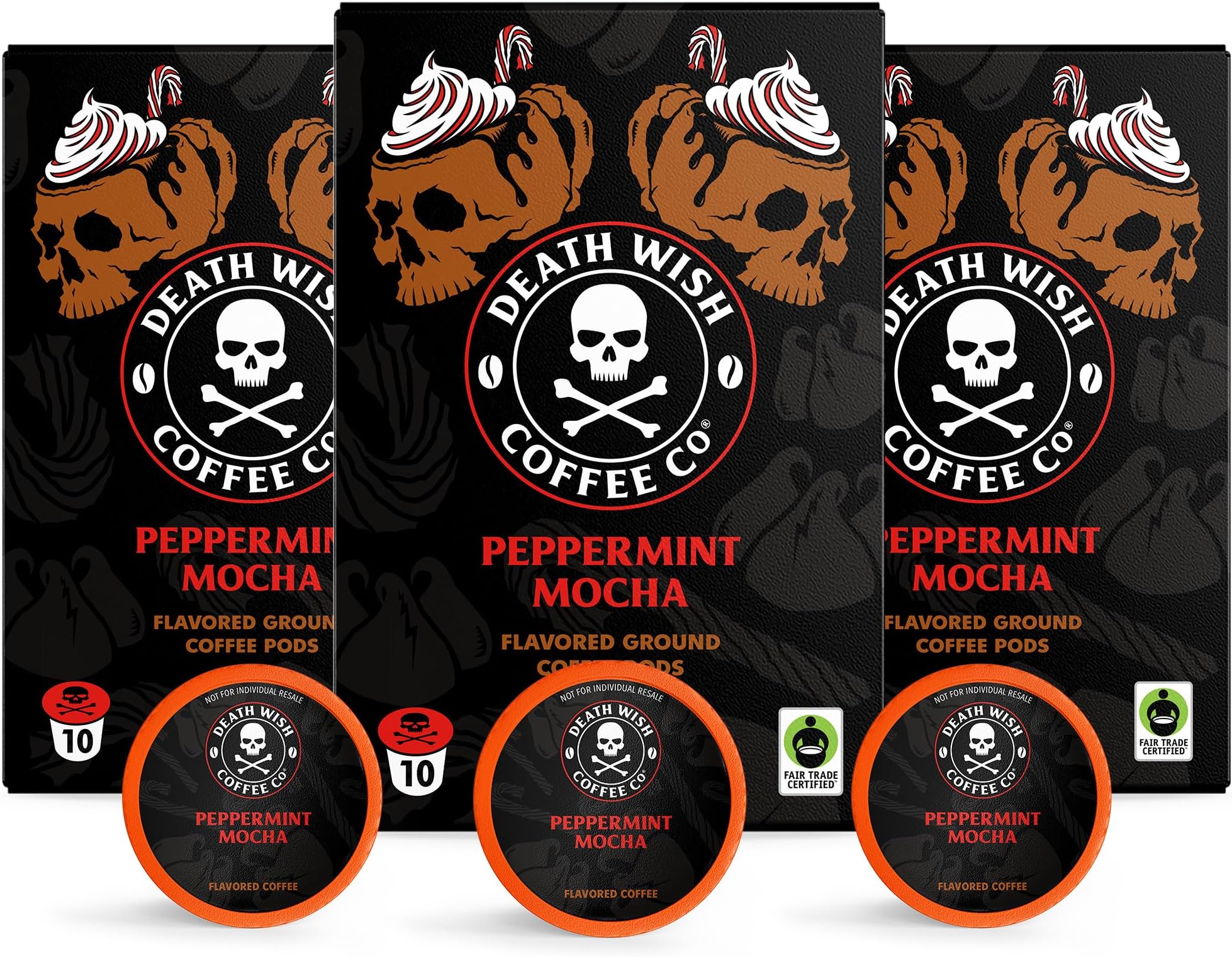Death Wish Coffee, Peppermint Mocha Flavored Coffee Pods (30 Count)