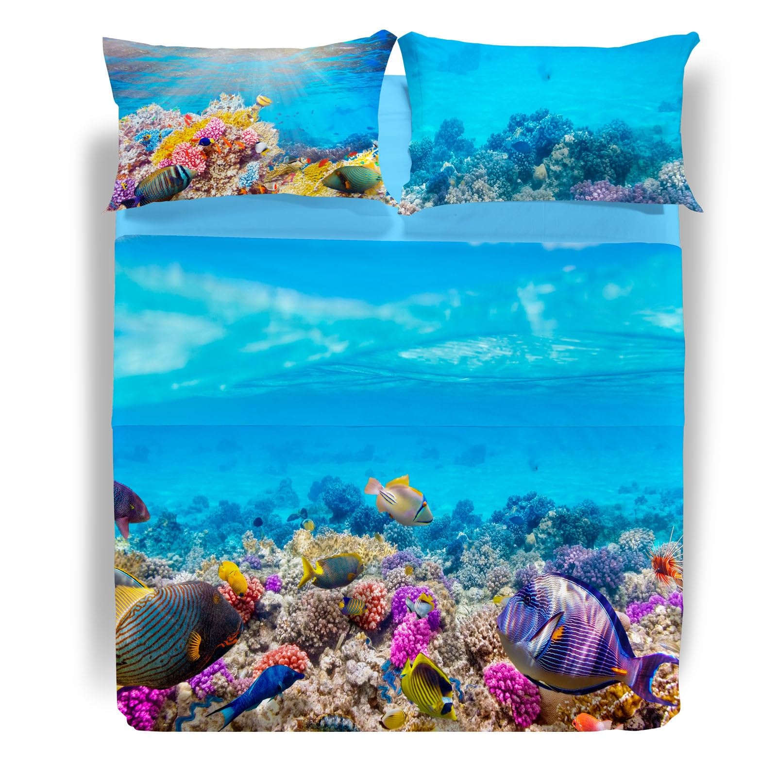 Caleffi Oceano by Carmassi Lenzuola Copriletto, Cotone, Unica, Matrimoniale, 1005659, Sogni di Viaggio