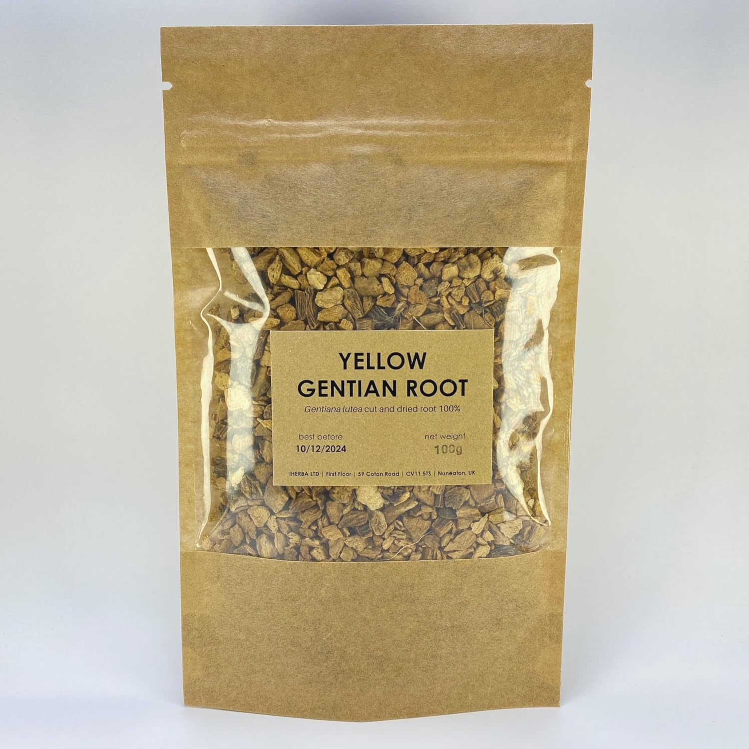 Lowhill Valley Yellow Gentian Root – cut root 100% Pure Gentiana Lutea for Herbal Tea, Non-GMO, Natural, Hand-Packed – Embrace the Power of Nature – 50g