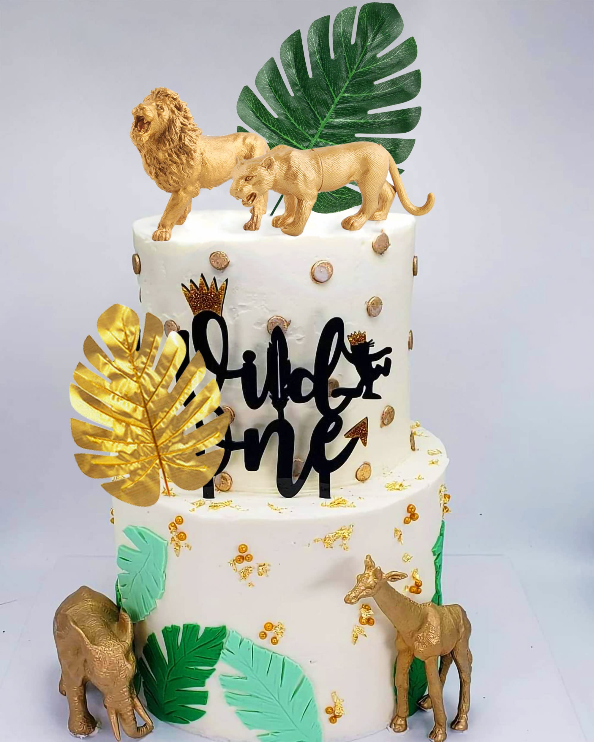 Sage Green Balls Jungle Baby Shower Cake Decoration Safari Animals Cake