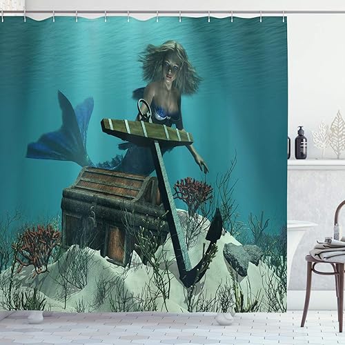 Cortina de ducha de tela y poliéster con estampa digital de árboles de bambú. Lavable a máquina