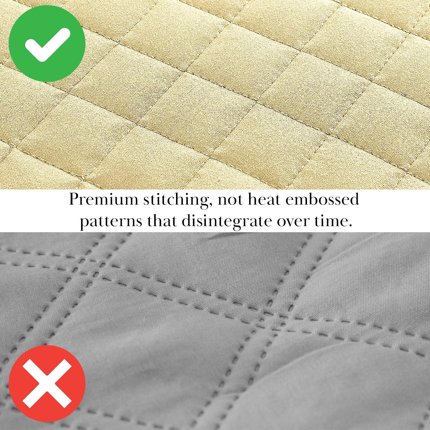 Southshore Fine Living, Inc. King Pillow Shams Set of 2, Large 20"x36" Decorative Pillow Covers for King Size Pillows, Luxury Quilted Sham Covers to Complement Bedroom Decor, Gold