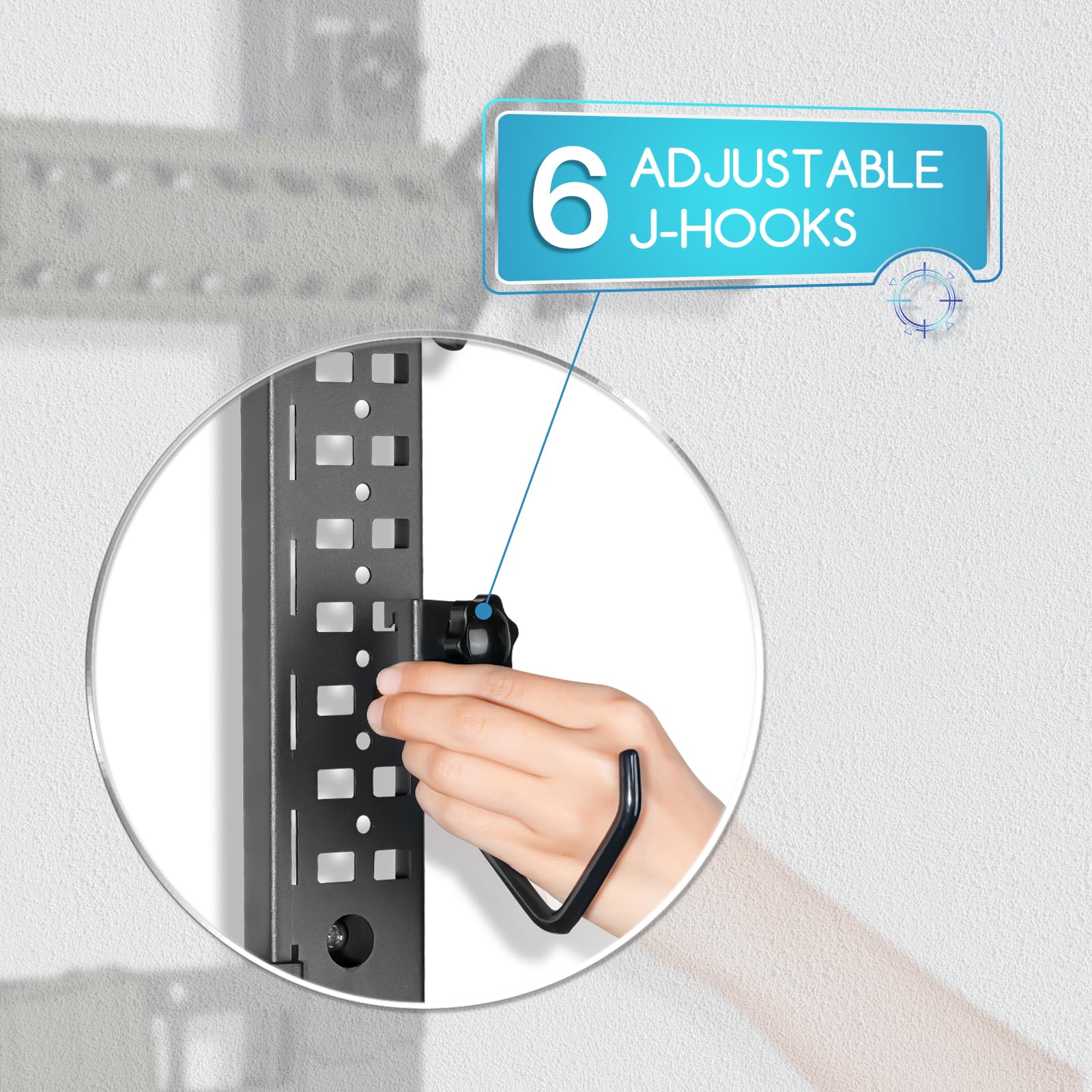 BOOSTEADY Soporte para Armas de Pared Modular con 6/10 Ganchos J: Accesorios Caza Soporte de Pared para Fusiles Rifles y Escopetas hasta 120 lbs, Organizador de Armas de Pared, 81 x 56cm