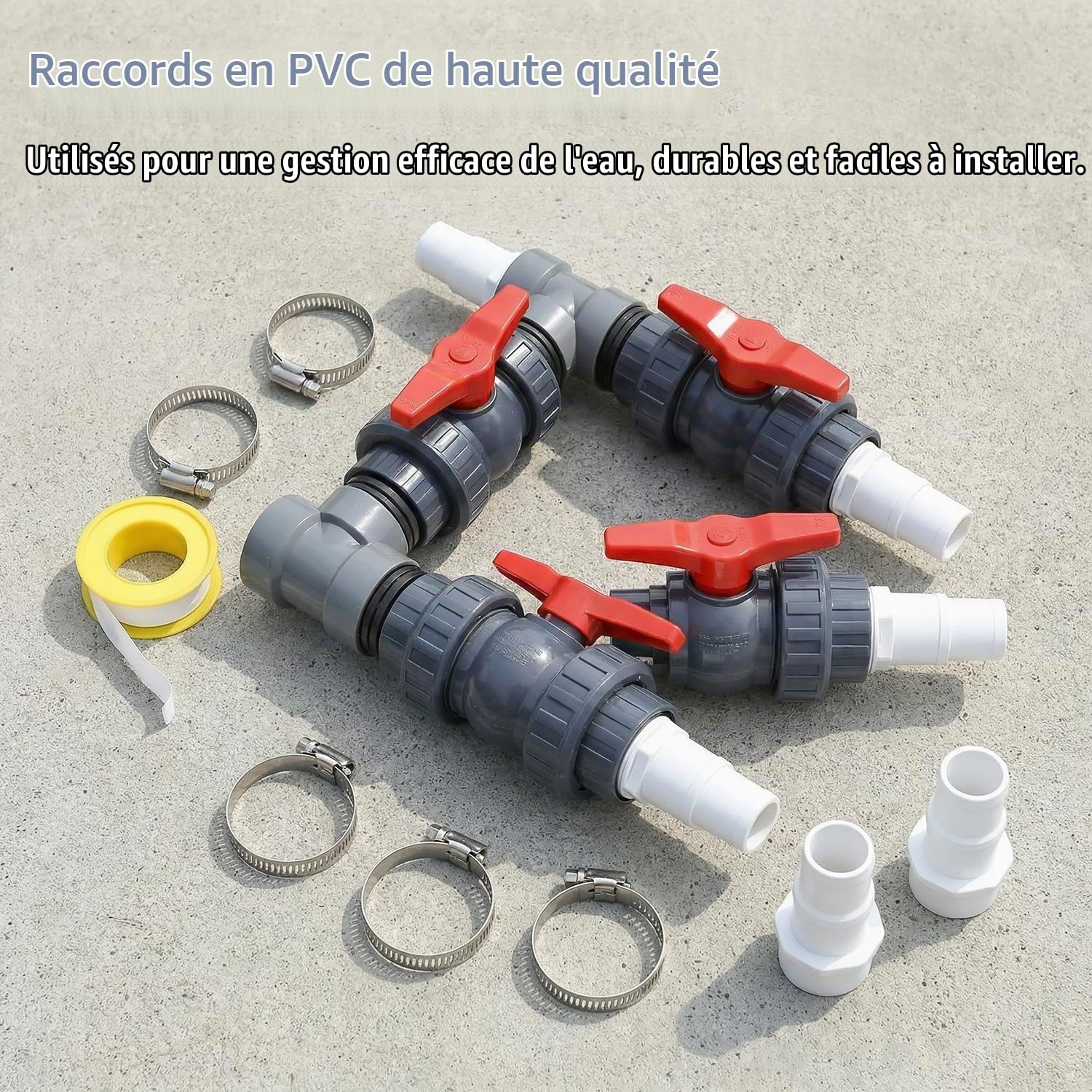 Pompe a Chaleur Piscine Kit, Raccordement pour Pompe à Chaleur, 32/38 mm Bypass Piscine Vanne Chauffage Solaire Piscine Hors Sol, Contrôle de l'Alimentation en Eau pour Une Régulation Optimale