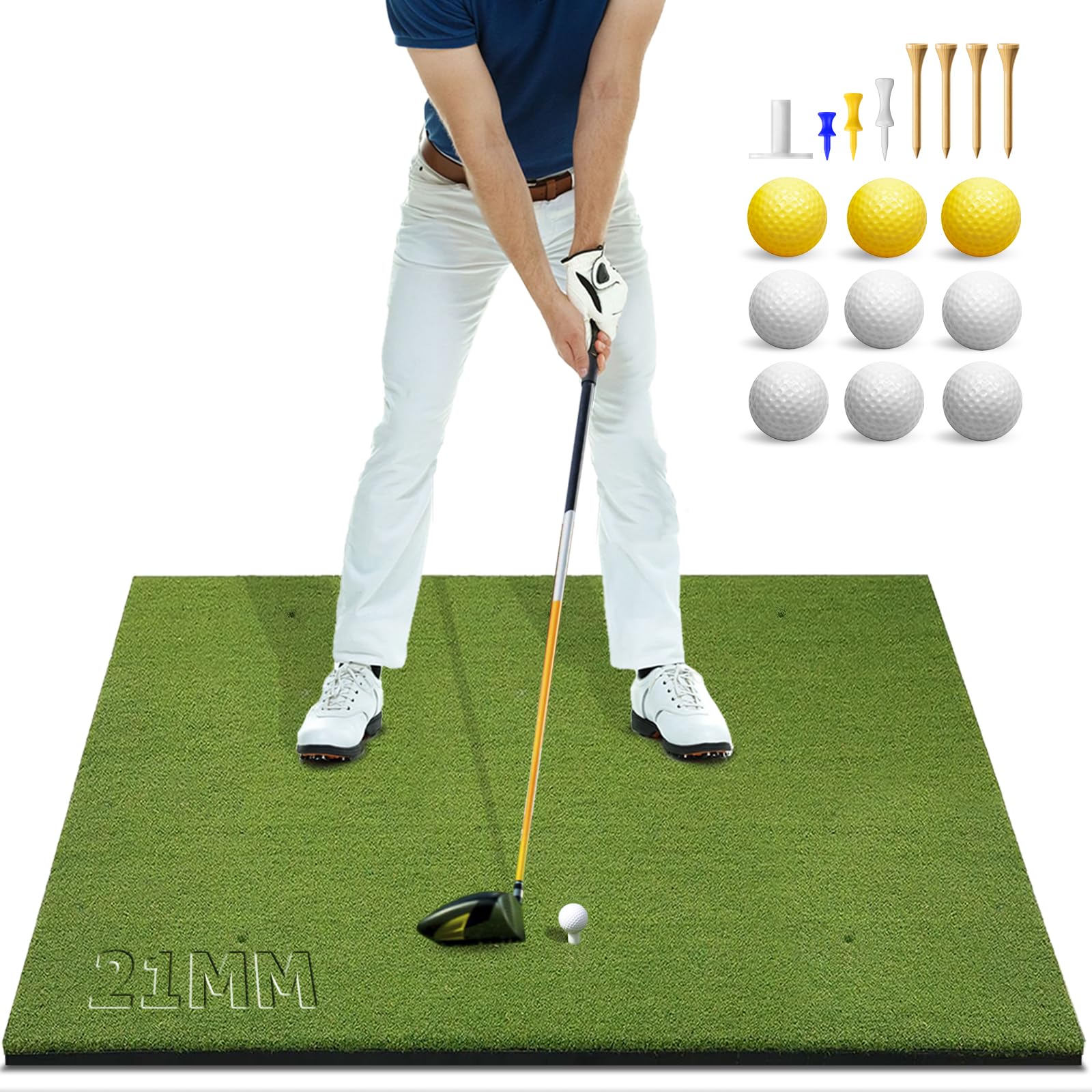 Bltend Golf Mat 36mm: 5x4ft/6x4ft Golf Hitting Mat Practice Outdoor Indoor