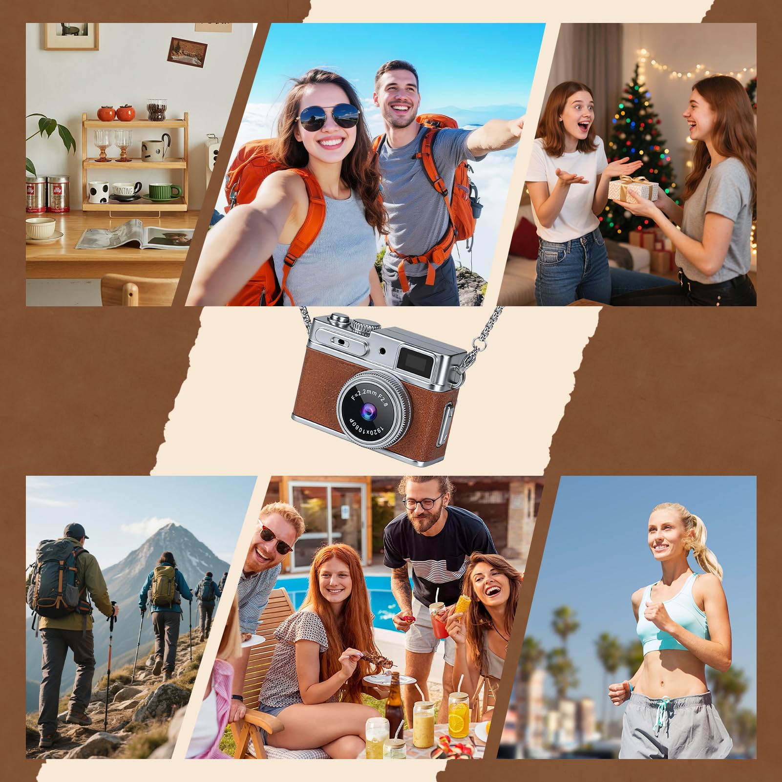 Mini cámara con llavero – Mini cámara digital retro HD de 1080p, compacta retro con tarjeta SD de 32 GB, pantalla HD de 0.96 pulgadas, grabadora de video portátil de bolsillo para grabación de fotos