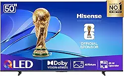 Hisense Smart TV UHD 4K QLED 50' Polegadas 50Q6QV com HDR10+, Dolby Atmos, Sports Mode, Game Mode Plus e Compatível com Alexa