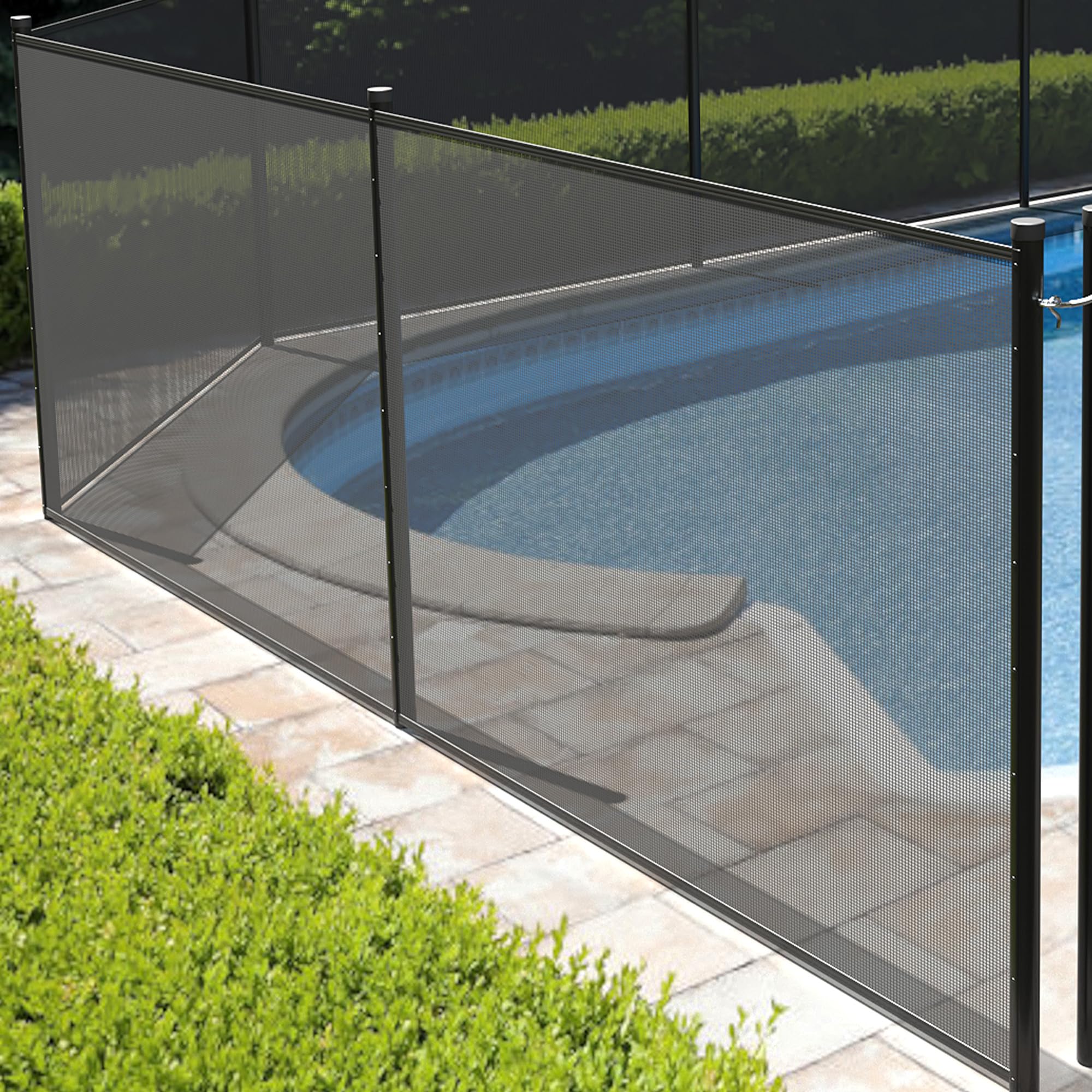 Valla Para Piscina, 1,2 x 14,6 m (4 x 48 Pies), Valla De Seguridad Infantil Extraíble, Fácil De Instalar, Barrera De Seguridad Para Niños y Mascotas En El Patio Trasero