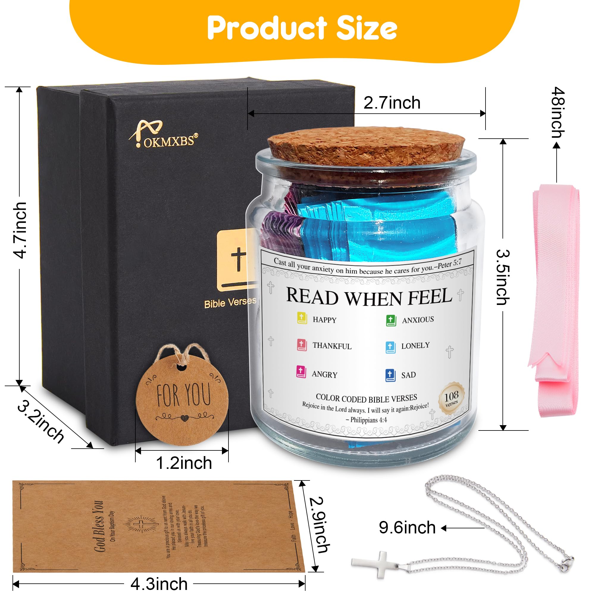 Bible Verse Jar,Read Me When Bible Verses Jar for Emotions and Feelings,Father's Day Gift For Dad From Daughter,Son,Wife,Christian Gift For Women,Men,Graduation Gifts,Birthday Gifts