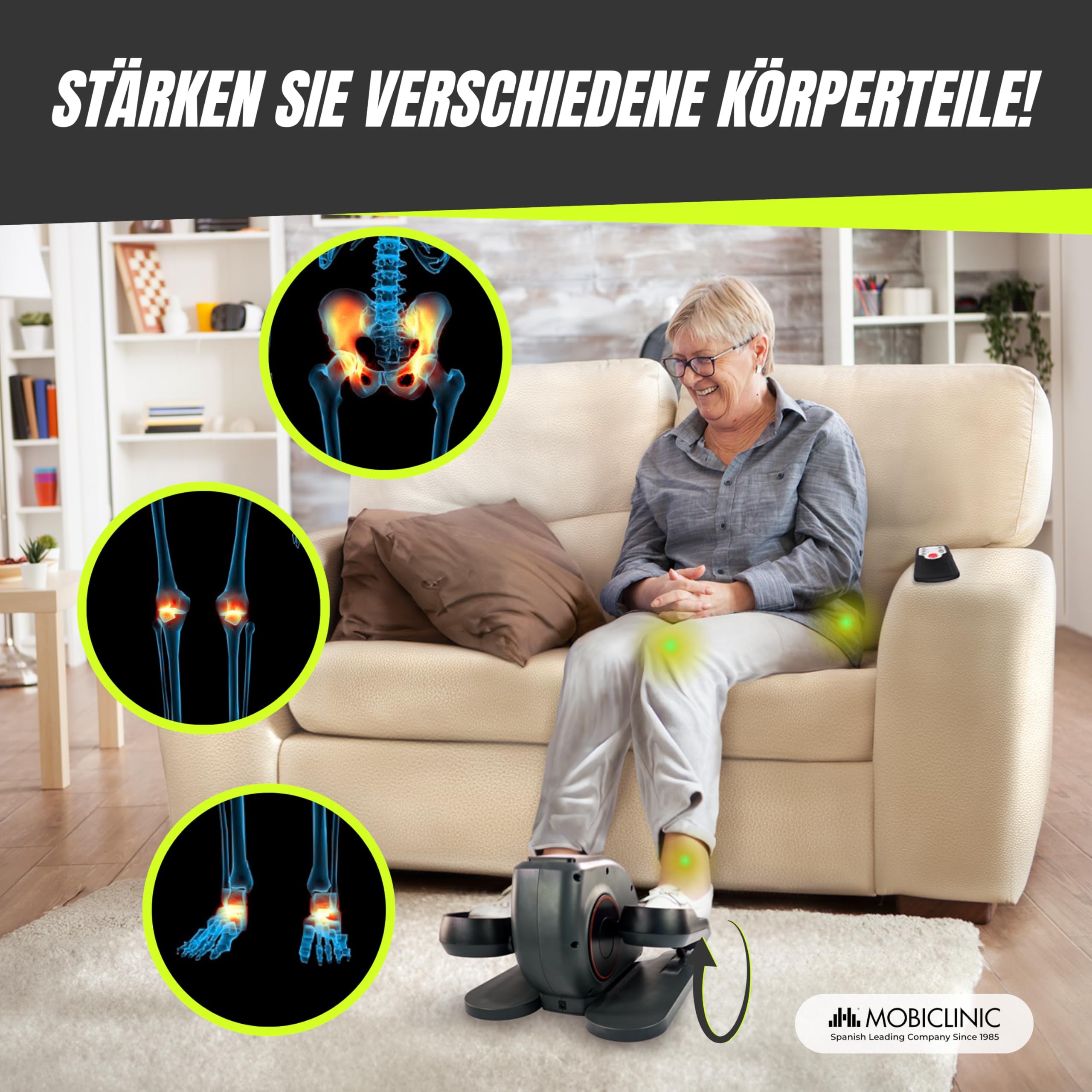 Mobiclinic Mini Ellipsentrainer Heimtrainer 10 Geschwindigkeiten 3 Programme LCD-Display Einstellbarer Widerstand