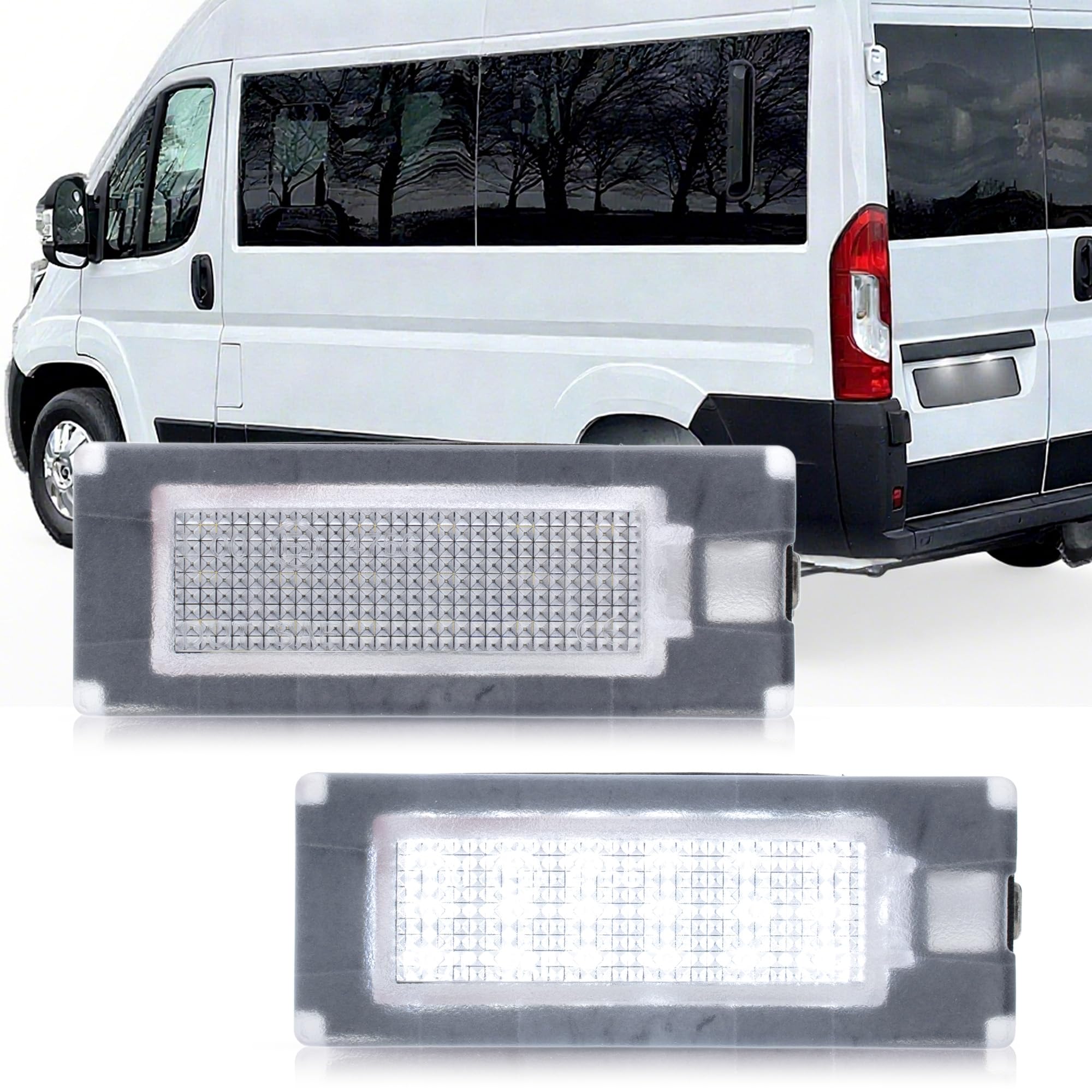 Luz LED trasera para matrícula compatible con Fiat Ducato Bus Kasten para Peugeot Boxer Bus Kasten para Citroen Jumper Bus Kasten 2006-2019