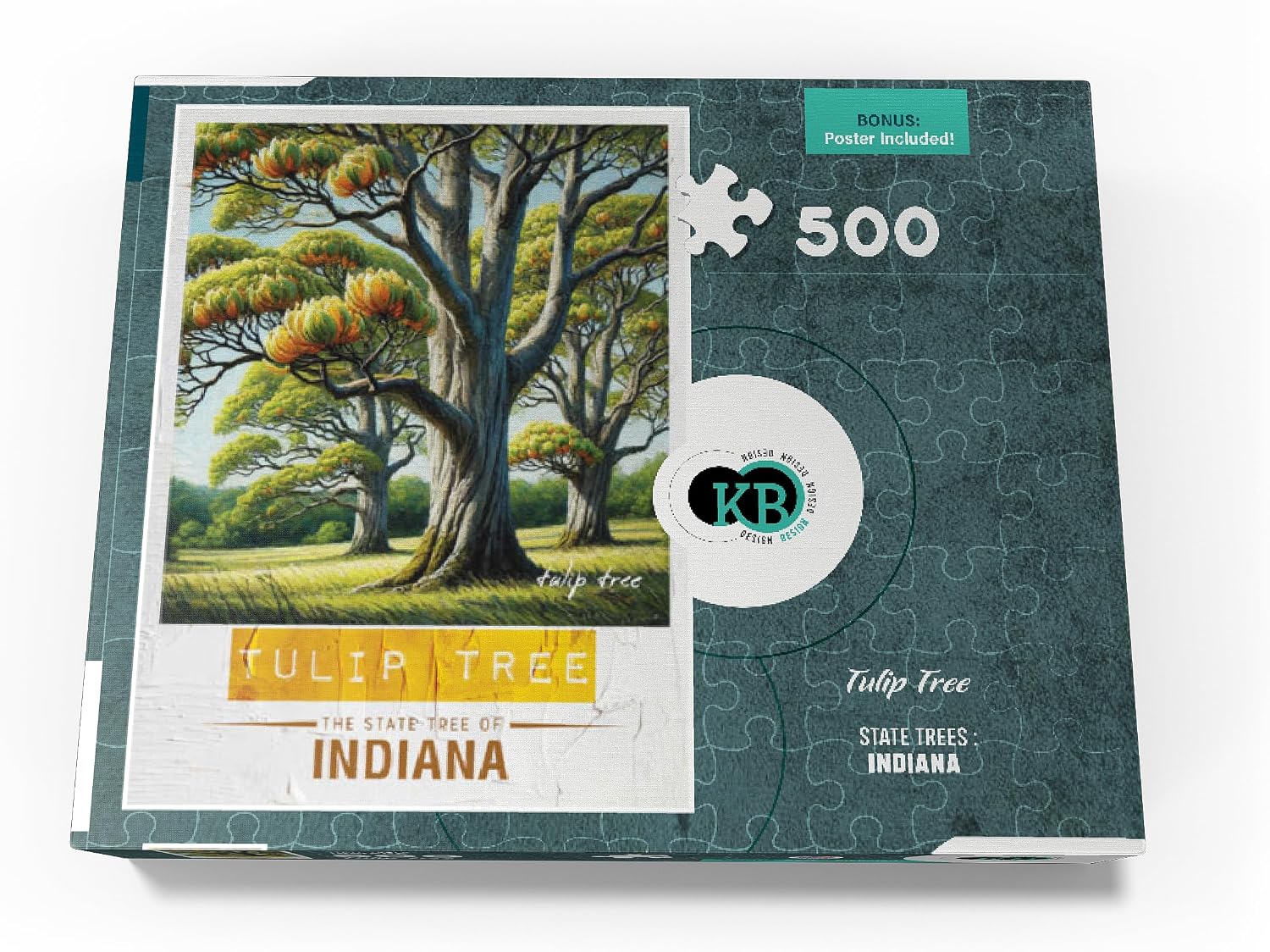 MyPuzzle State Trees Series: Indiana, Tulip Tree - Premium 500 Piece Jigsaw Puzzle for Adults
