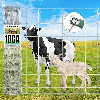 10 Gauge Heavy Duty Cattle Panels for Garden Trellis, 4ftx100ft, Cattle Panels for Galvanized Farm Fence Chicken Wire Fencing, Durable Goat Fence, Ideal for Farm and Field Protection