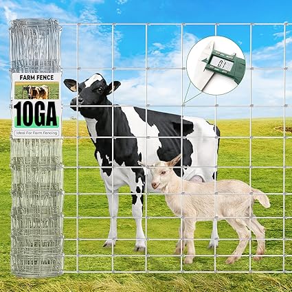 10 Gauge Heavy Duty Cattle Panels for Garden Trellis, 4ftx100ft, Cattle Panels for Galvanized Farm Fence Chicken Wire Fencing, Durable Goat Fence, Ideal for Farm and Field Protection