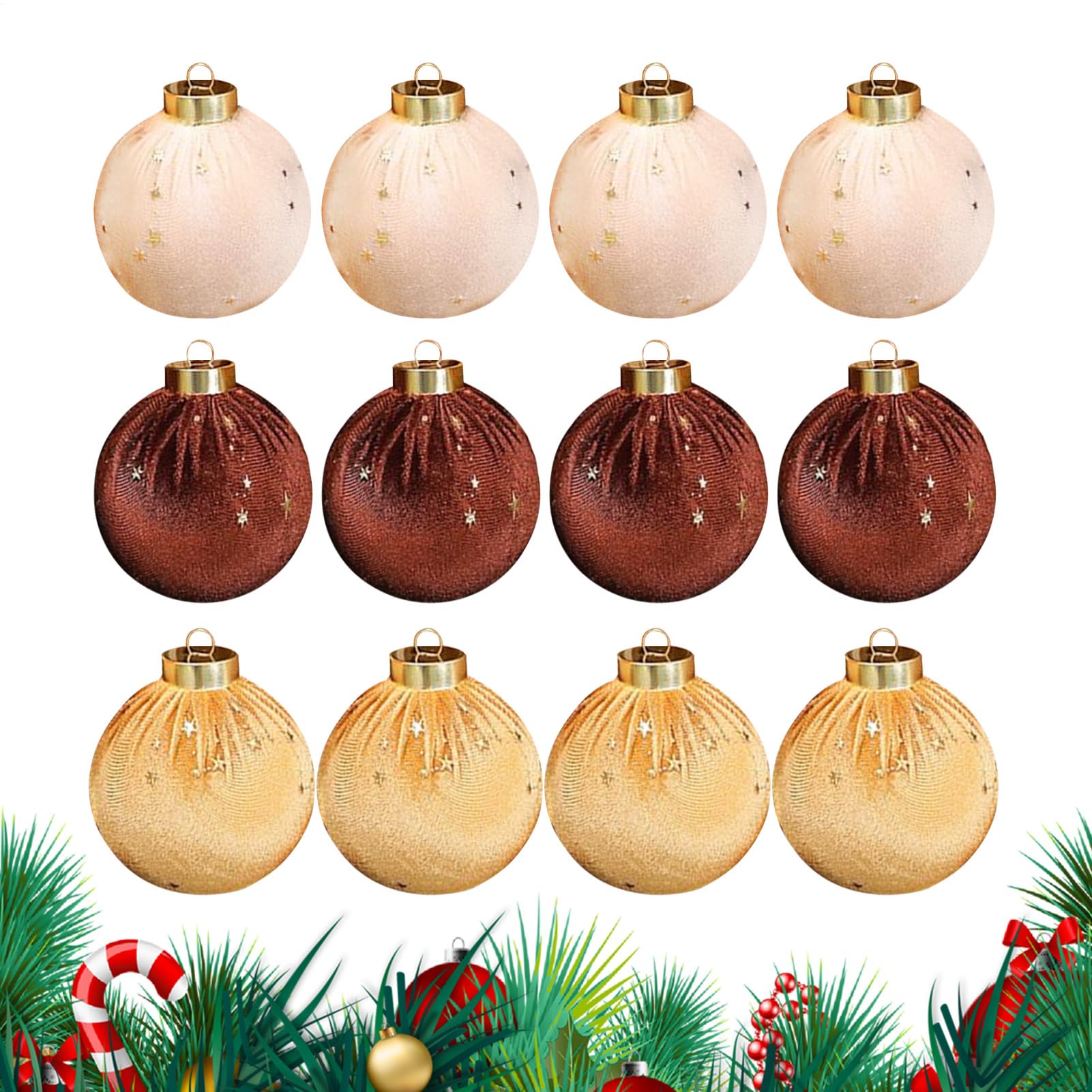 Boules de Noël velours incassables déco de fête sans casse
