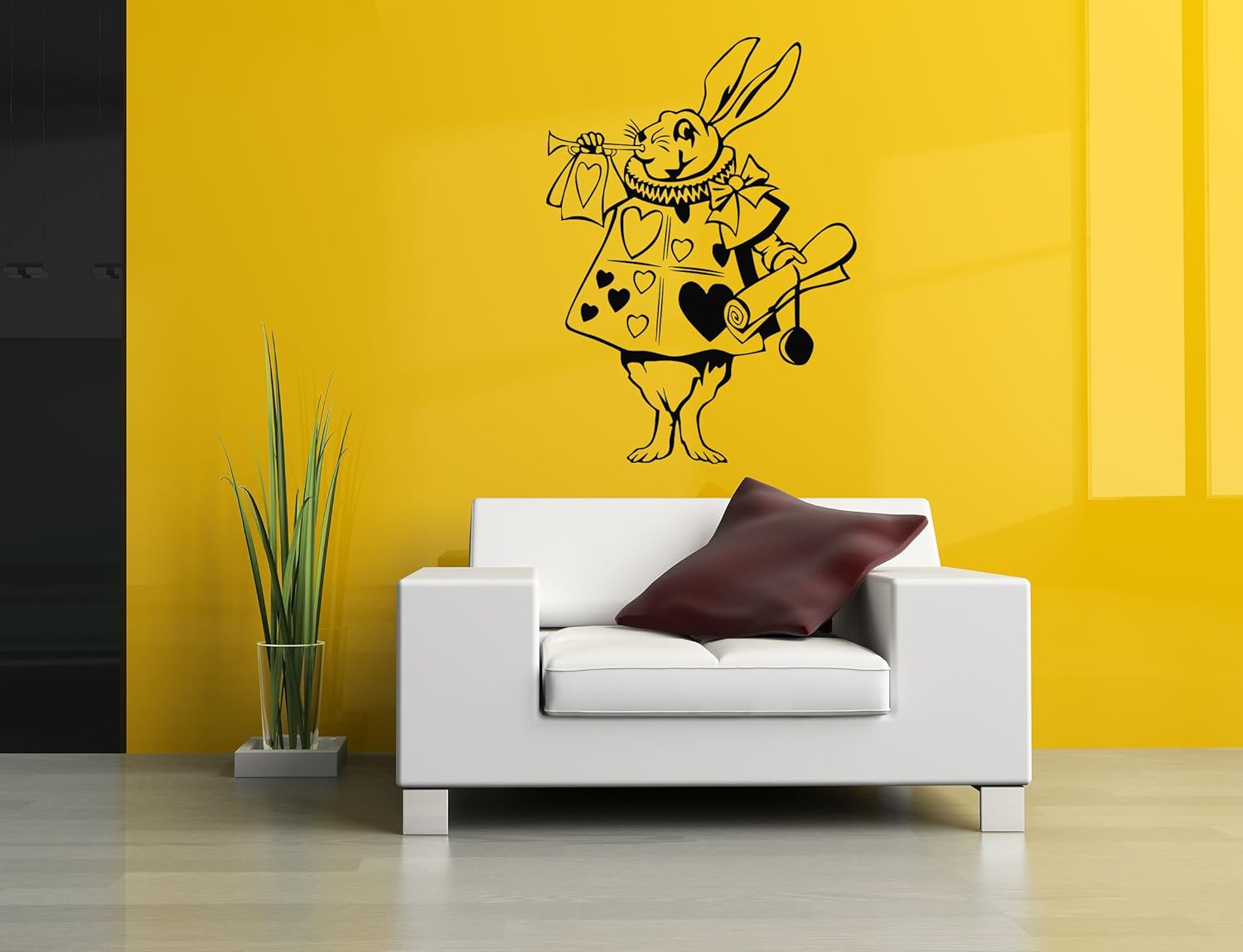 Wall Vinyl Sticker Alice in Wonderland Cheshire Cat Queen of Heart White Rabbit Caterpillar Duchess Quote Phrase Fairy Tale Cartoon Character Girl Boy Nursery Decor SA1717