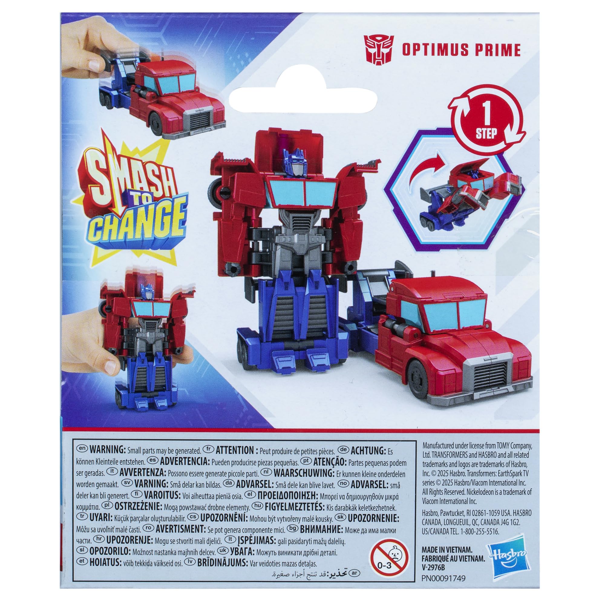 Figurka Optimusa Prime 1-Step Smash Changer z serialu "Transformers: Iskra Ziemi"