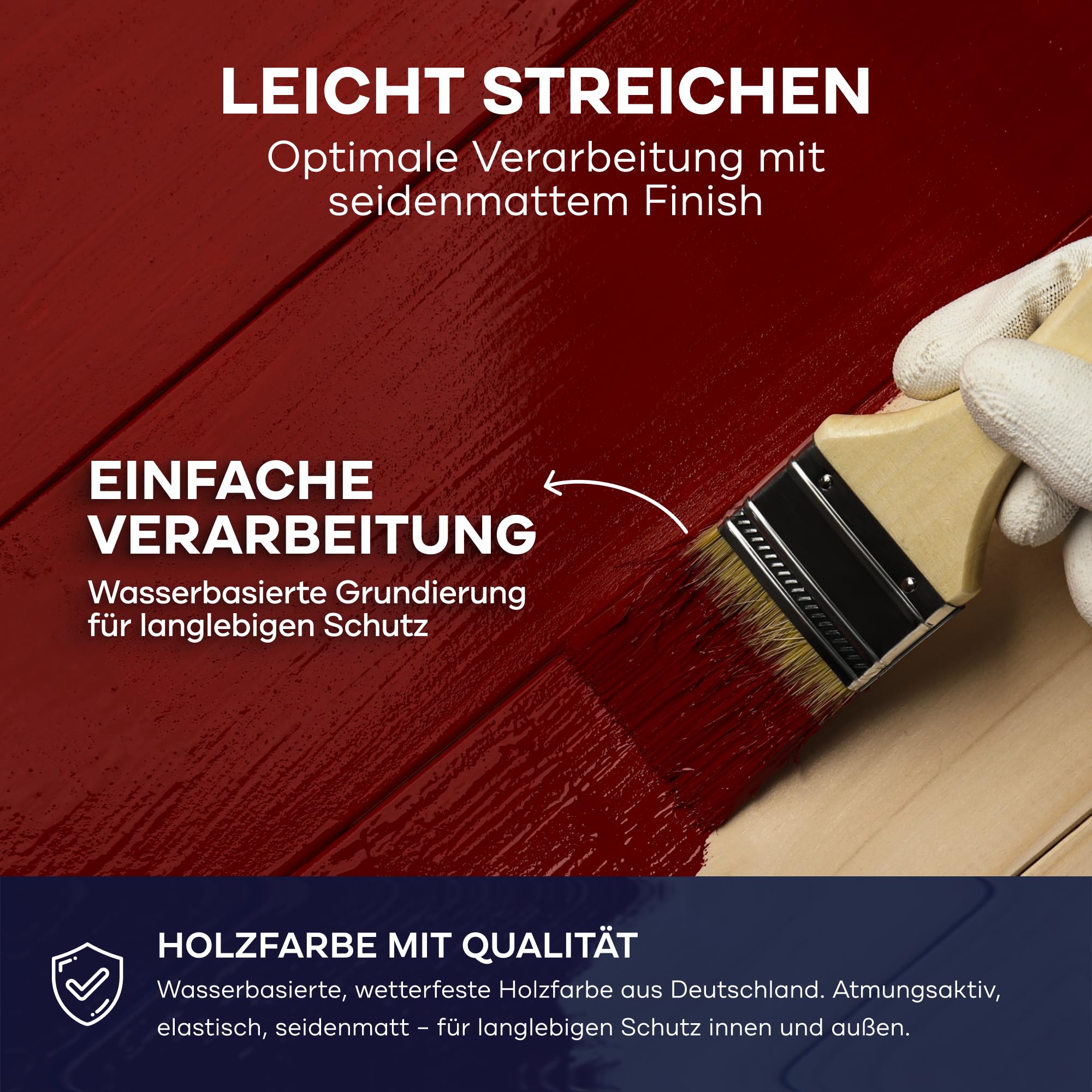 Plid Holzfarbe Schwedenrot 2,5L Seidenmatt Holzlack Innen & Außen