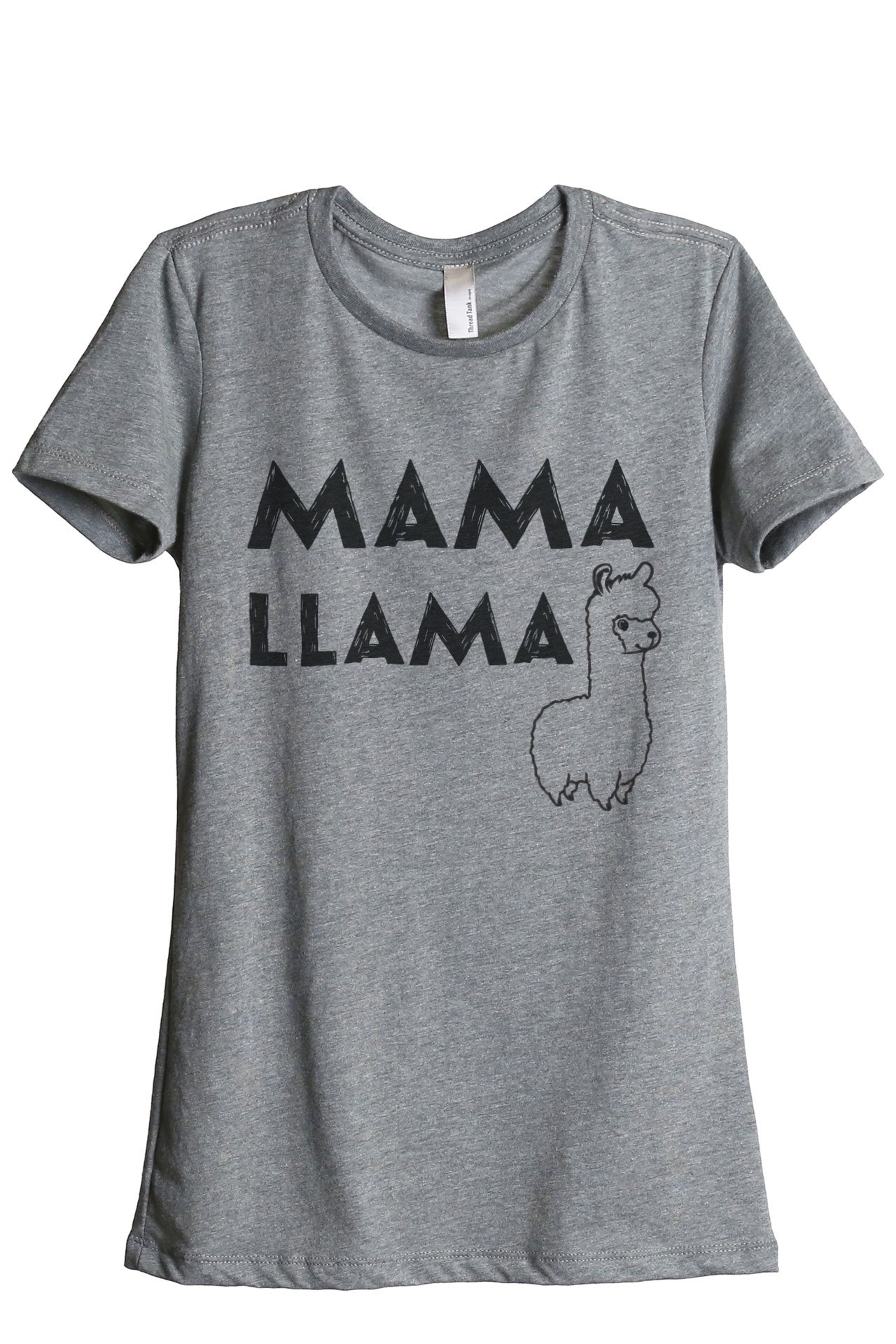 Thread TankMama Llama Women's Fashion Relaxed T-Shirt Tee Heather Grey