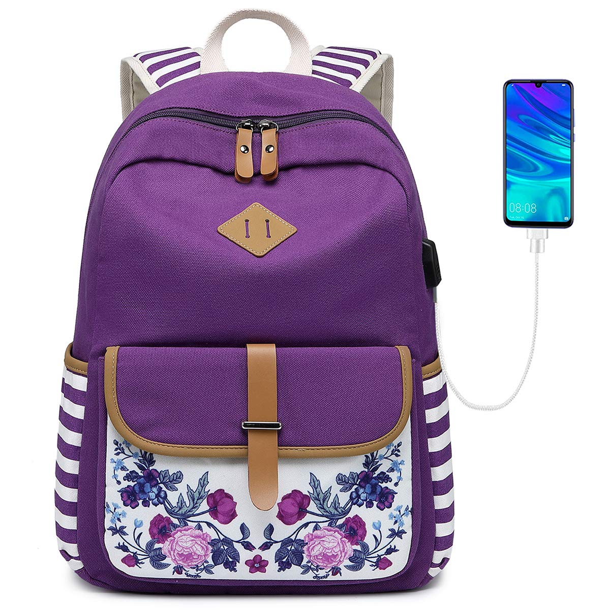 Amazon.com: goldwheat Girls Backpack Canvas Schoolbag  display picture 2