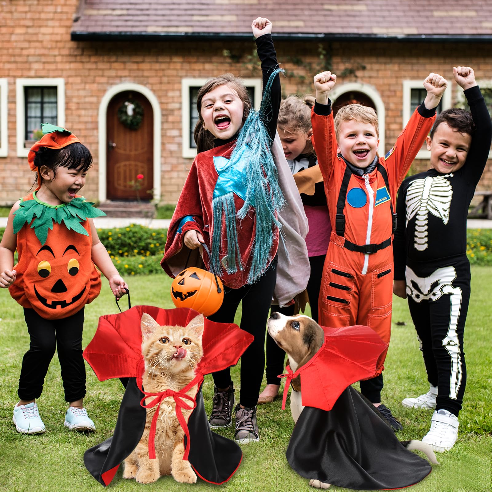 Kostium dla psa na Halloween, peleryna, kostium wampira dla kotów, psa, kota, zwierząt domowych, peleryna dla zwierząt domowych, kostium dla psów, Halloween, kostium Cosplay dla małych psów i kotów