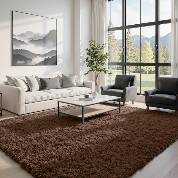 Earthy Brown Rug Ideas for Living Room Balance 22 Ultra-Plush Brown Memory Foam Rug