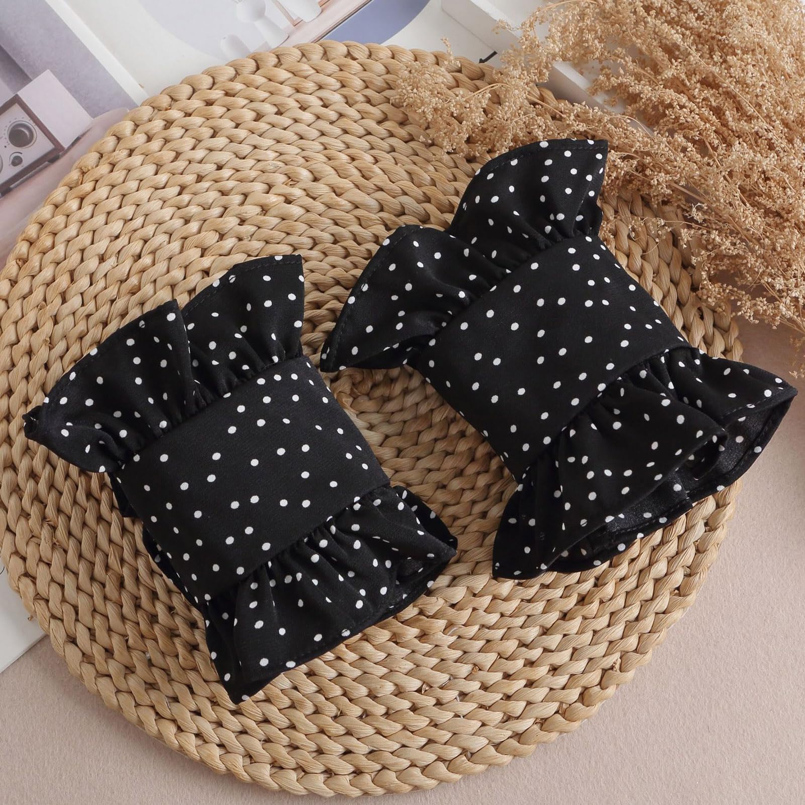 DNLKWGO Lace Detachable Fake Sleeve Cuffs Wrist Cuffs Bracelet False Sleeves for Women, H04-Black - Image 2