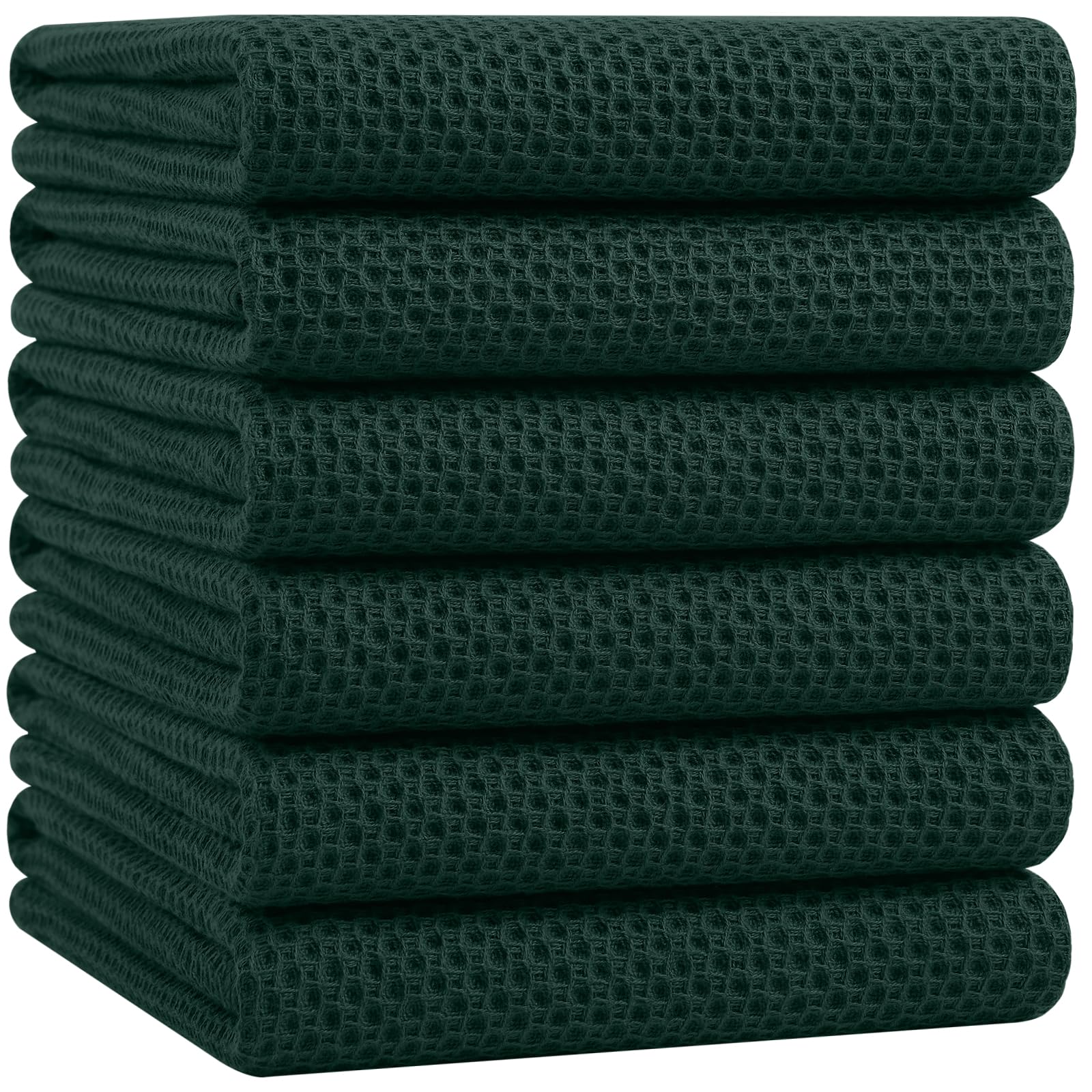 Homaxy 100% Cotton Oversized Waffle Weave Kitchen Towels 6-Pack