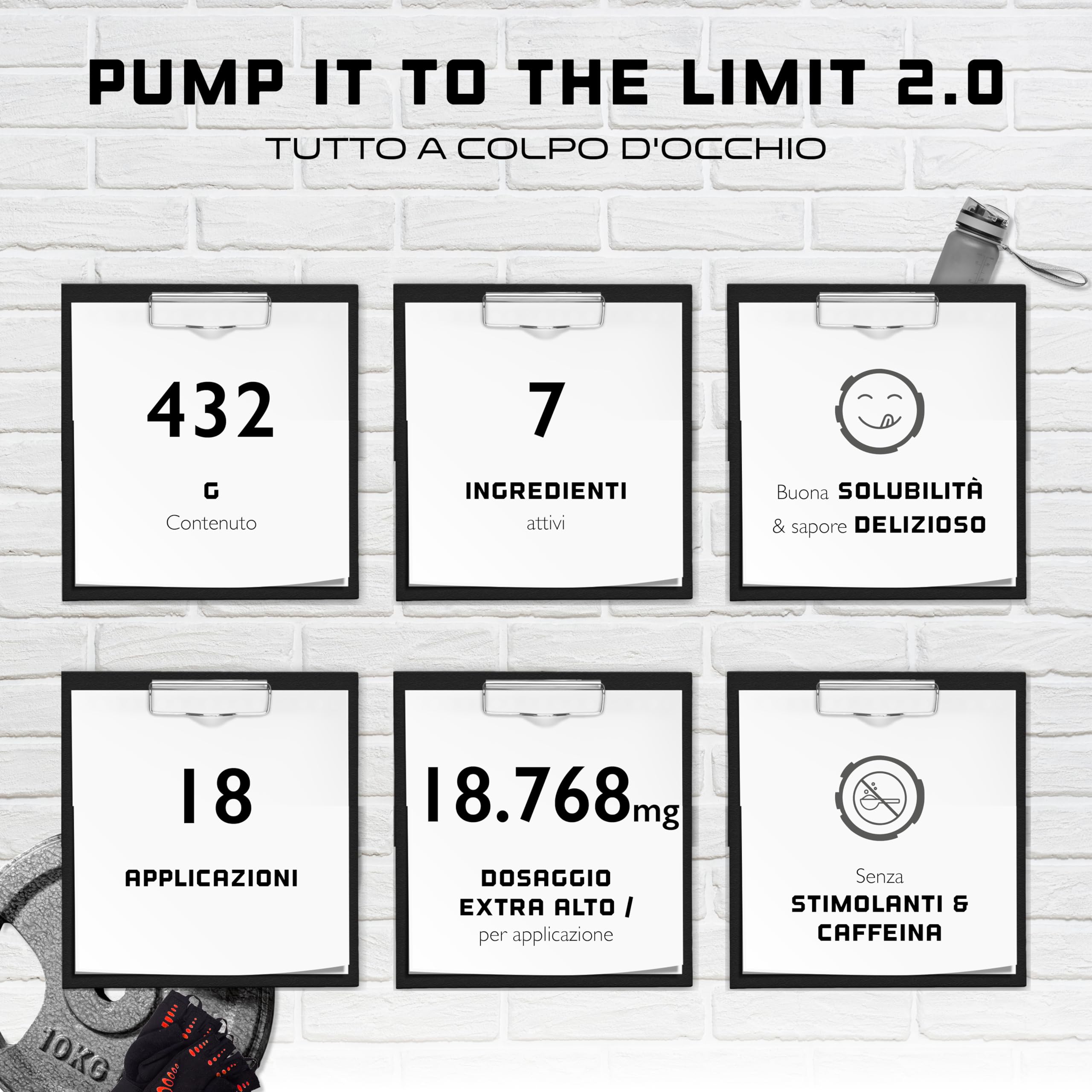Pump it to the Limit - Pump Booster - Dose altissima - Pre-allenamento Citrullina + AAKG + Taurina + L-Ornitina + Estratto di Barbabietola - Senza Caffeina - 432 g di polvere - Gusto Tripla Ciliegia