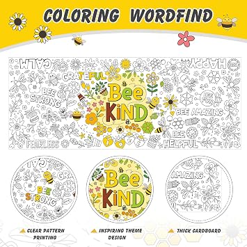 Affrolling Giant Coloring Poster Tablecloth Classroom Wall, Bee