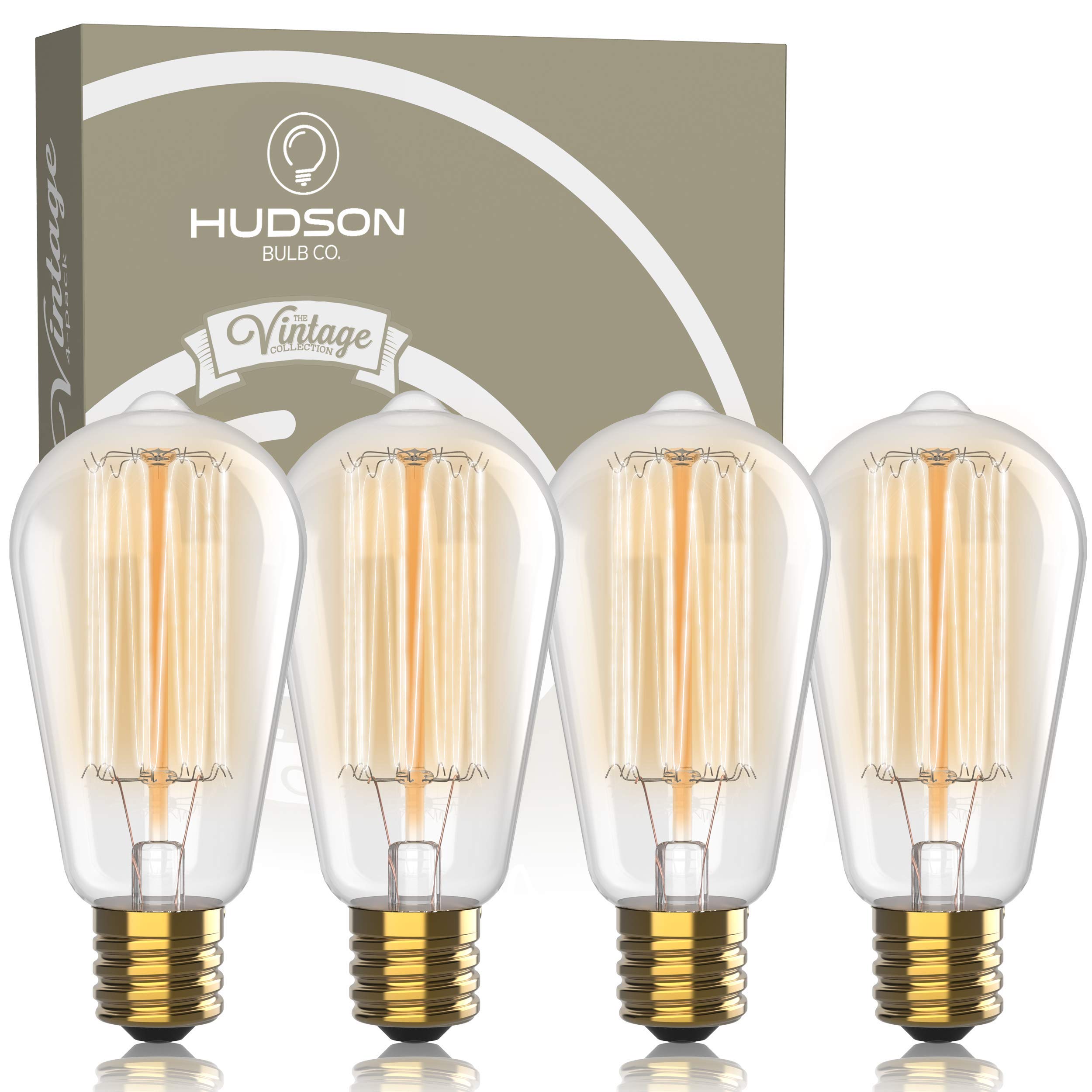 Buy Vintage Incandescent Edison Light Bulbs 60W 4 Pack E26 E27 Base 2100K Dimmable Decorative 