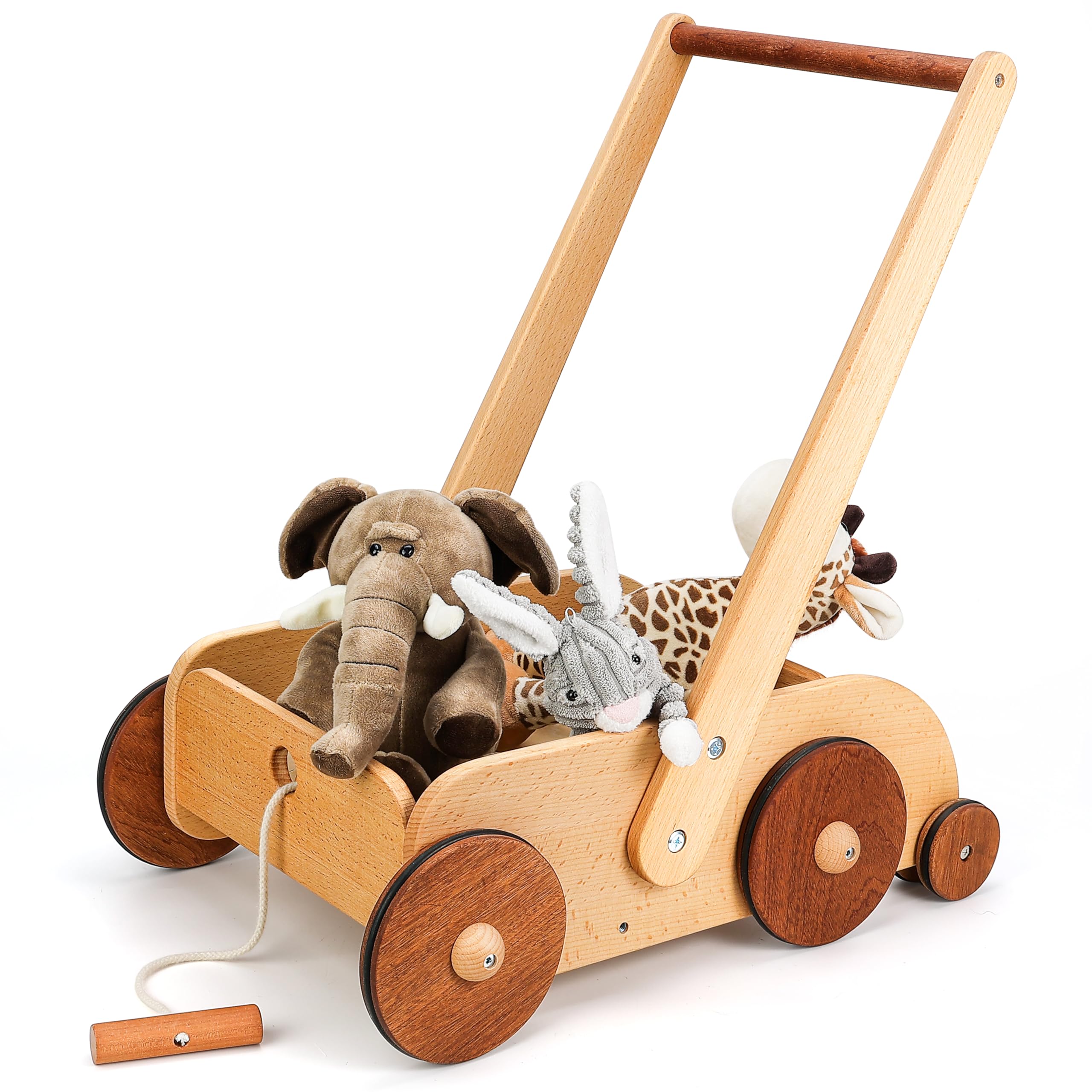 Photo 1 of Woodtoe Wooden Baby Walker, Adjustable Speed Push Walker for Toddlers 1-3