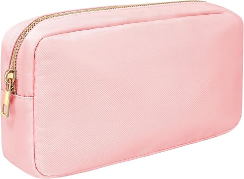 LETGO Small Makeup Bag for Purse,Nylon Small Cosmetic Bag Travel Size Toiletry Bags Travel Makeup Bag Coin Purse,Car Asscessories Bag Travel Essentials for Women Girls Small-Pink