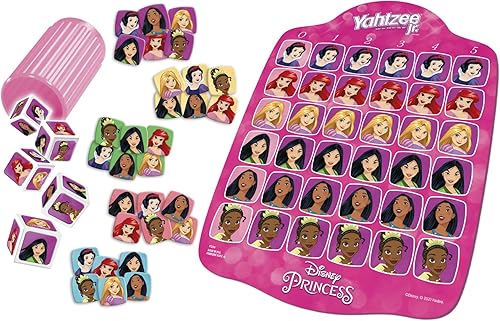 Miniatura 4 de Yahtzee Jr Disney Princess Edition - Juego de mesa para niños de 4 años en adelante para 2 a 4 jugadores juego de contar y combinar para