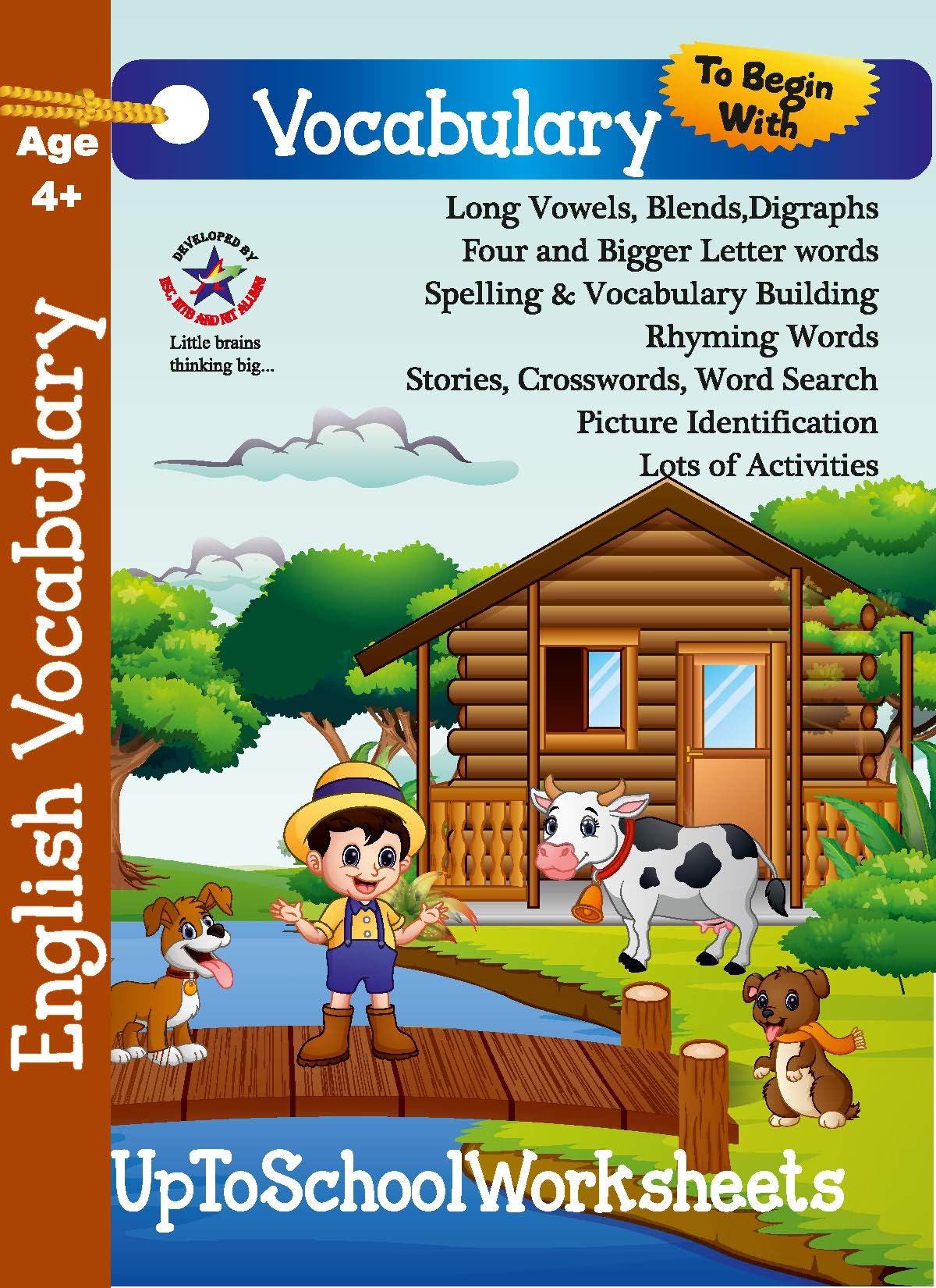 UKG English Vocabulary and Spellings Worksheets - Answers Provided