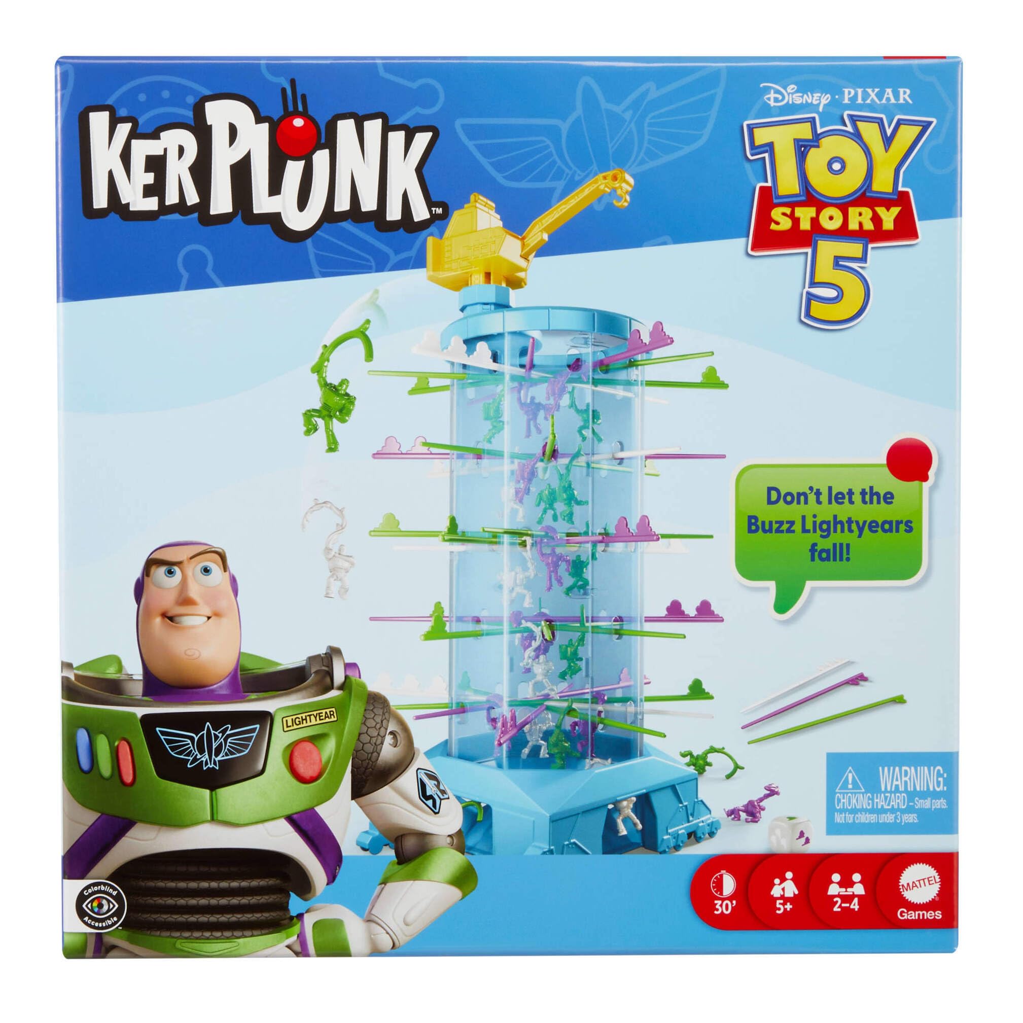 Mattel Games Monos Locos Disney y Pixar Toy Story 5 | Juego Buzz Lightyears para niños y familias, de 2 a 4 jugadores, 5+ años, JLW88