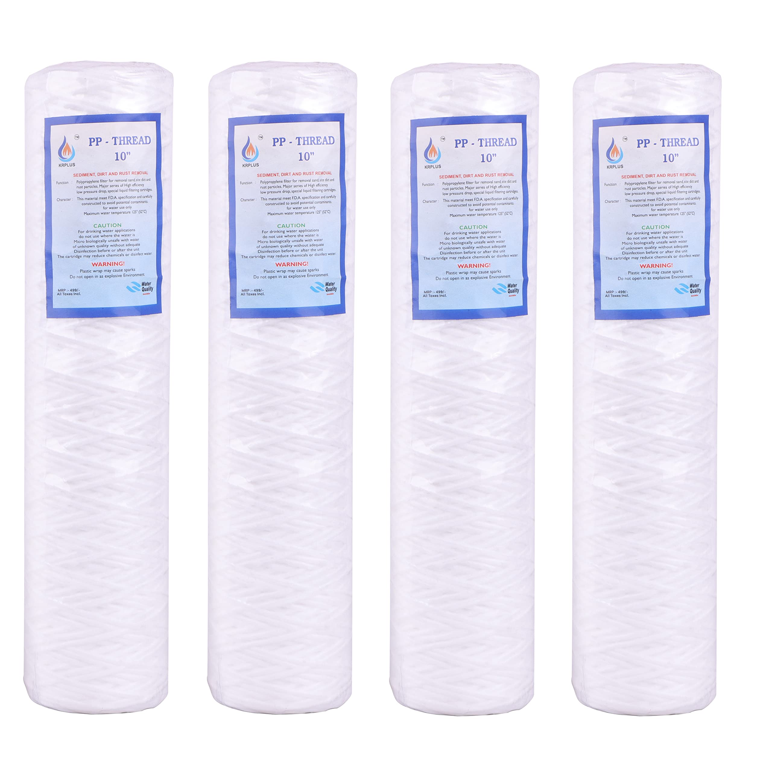 10 Inch Polyproplene Thread Yarn Wound Filter Cartridge 5 Micron for Water Purifier (4 Pcs)-image-11