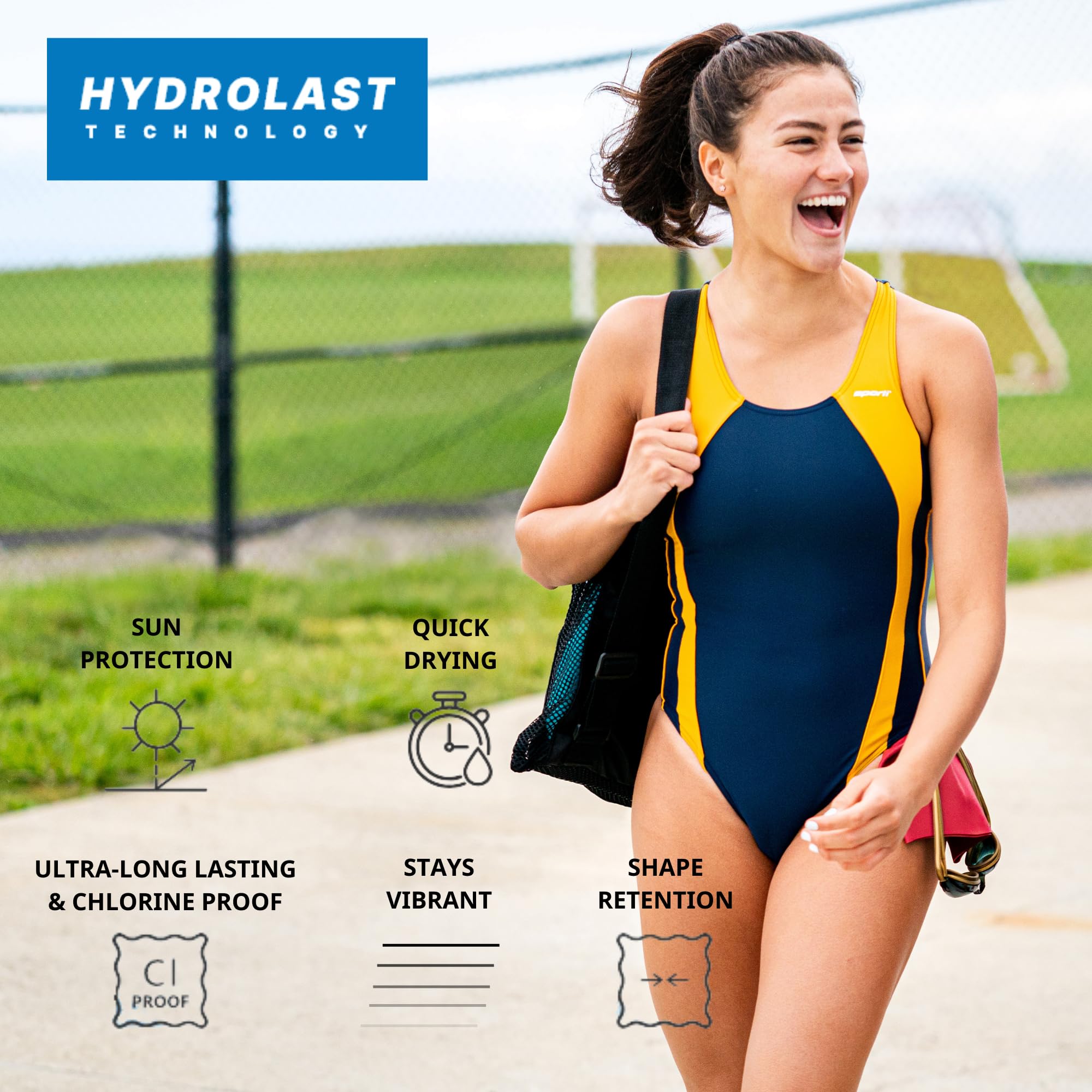 Sporti HydroLast Einteiliger Badeanzug mit breiten Trägern