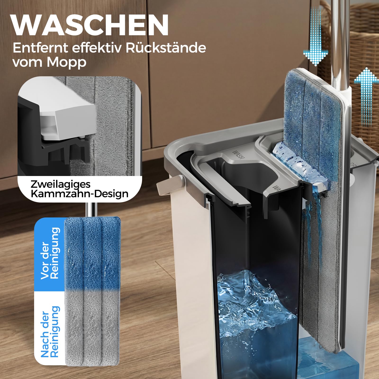 Benson Vloerwisser Aluminium met Microvezel Doek (78 - 138cm Verstelbaar) kopen