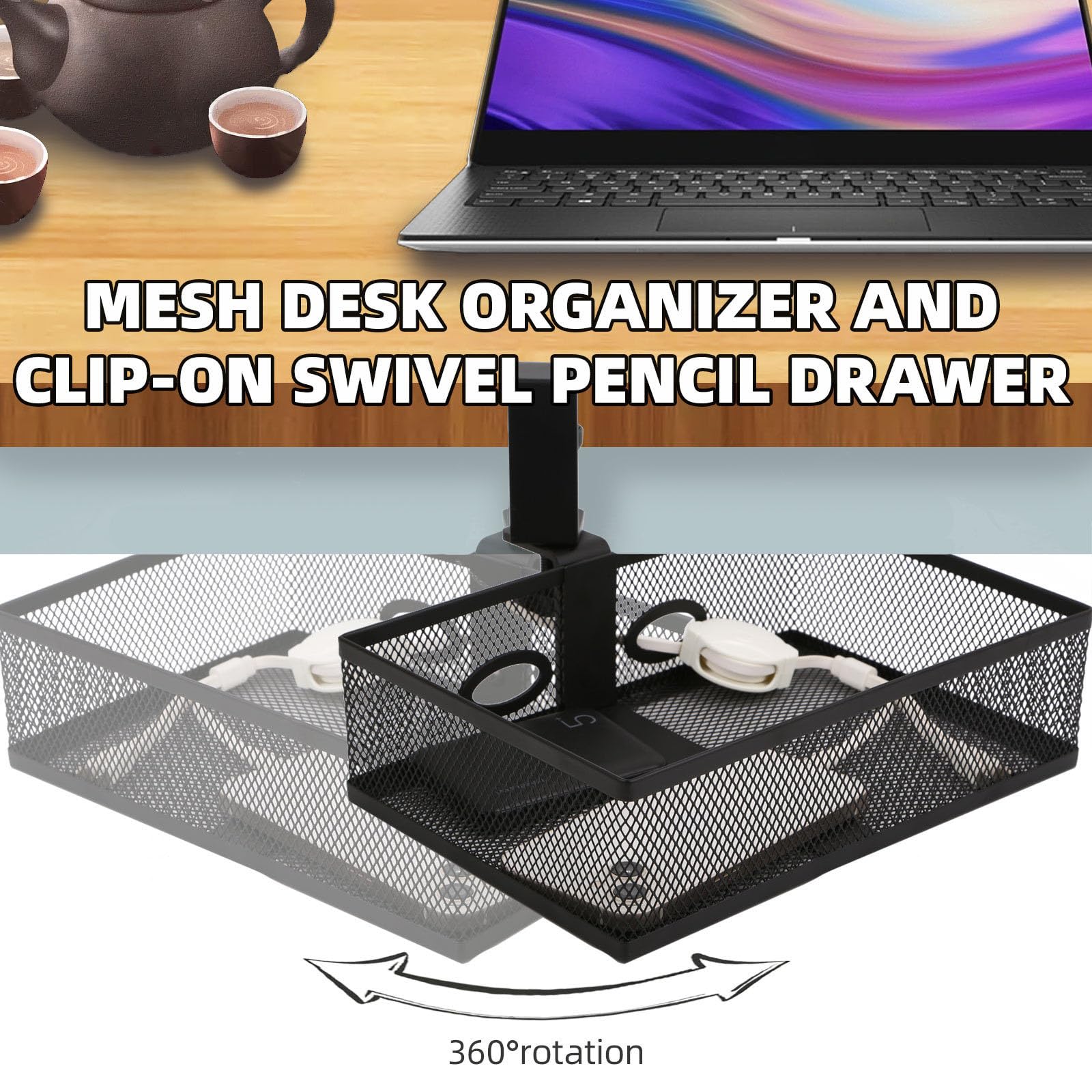 Berra De Organizador Escritorio Con Espaciosa Capacidad Multifuncional Y Canasta Para Suministros Oficina Y Artículos Personales Under Desk Organizer