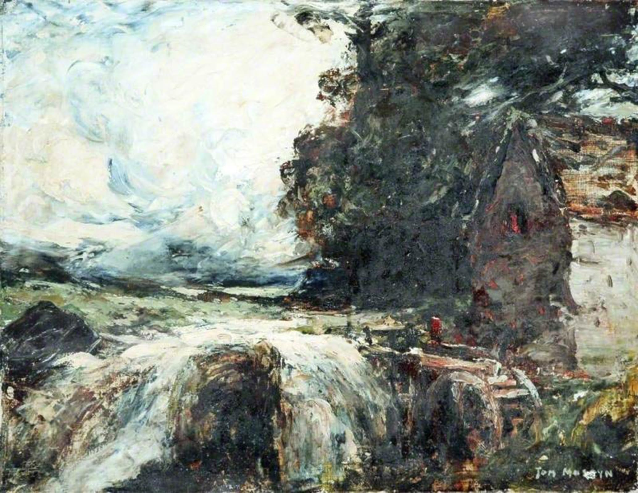 FIKAGXQGT Picture on Canvas Modern Wall Artwork Canvas Image Pandy Mill Dolgelley by Thomas E. Mostyn Retro Decorative Painting for Home Decor 60x90cm