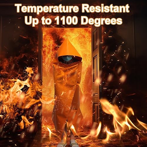 Vista 12 de DIBBATU Manta de fuego para el hogar y la cocina, mantas de emergencia para el hogar, mantas de emergencia ignífugas para casa, manta ignífuga, Rojo