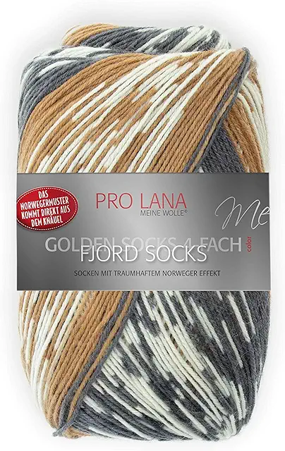 Gratis Patroon Sokken Breien: Unbekannt Pro Lana Fjord Socks 4-ply Brown Grey
