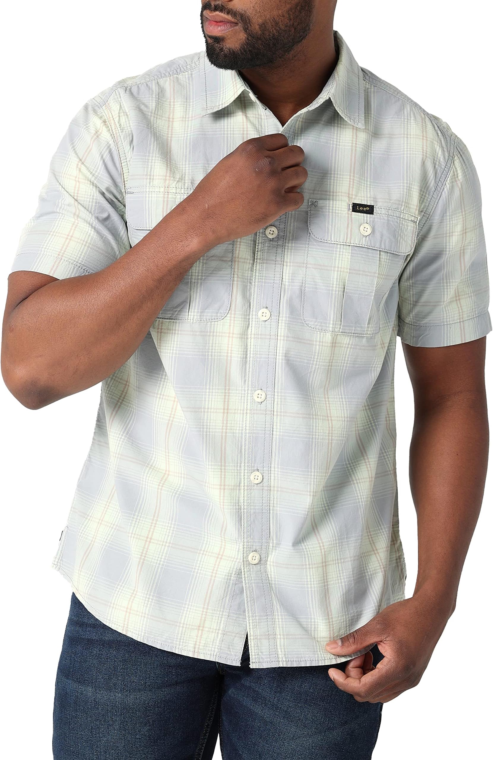 Leemens Working West Relaxed Fit Short Sleeve Button-down Shirt Button Down Shirt