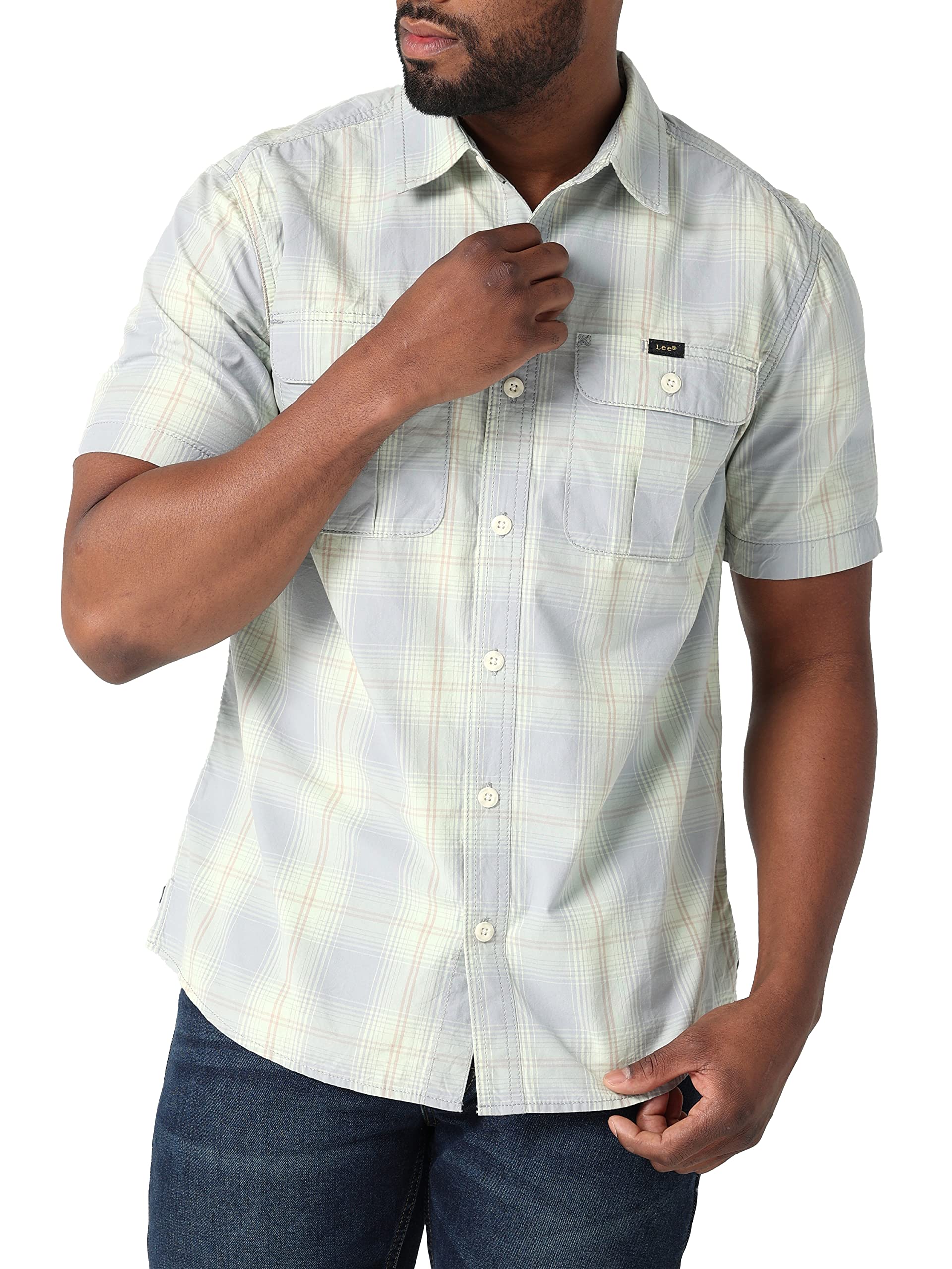 Leemens Working West Relaxed Fit Short Sleeve Button-down Shirt Button Down Shirt