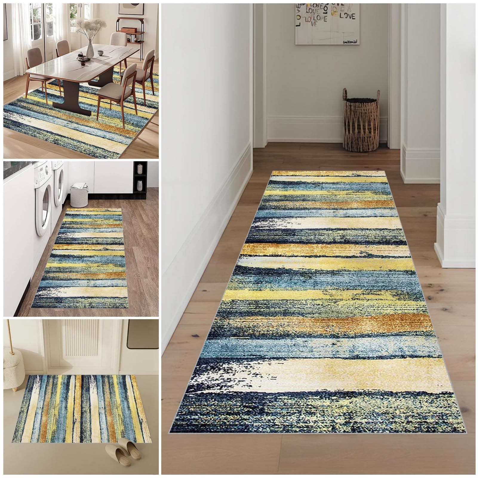 Lmyoieqm Carpet Runners for Hallways 40 x 90 cm Non Slip Kitchen Runner Rugs Washable Carpet Floor Mat Entrance Runner for Hallway Entryway Kitchen Absorbent Area Rugs for Kitchen Laundry Room