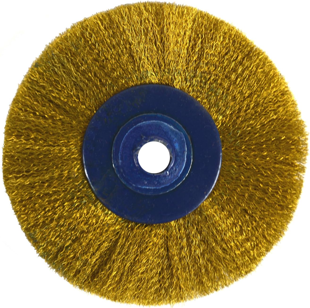 Circular Brass Brush Tool w/ 2-1/2" Crimped Wires Metal Jewelry Cleaning Polishing