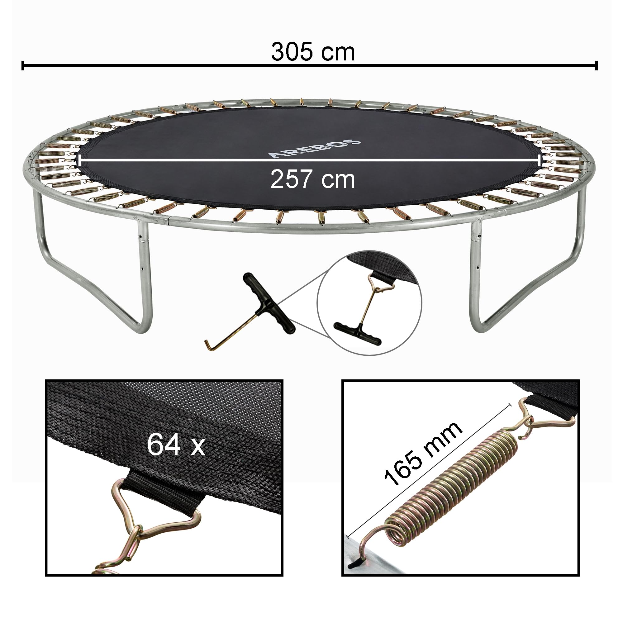 Arebos - Tappeto elastico per trampolino, 305 cm